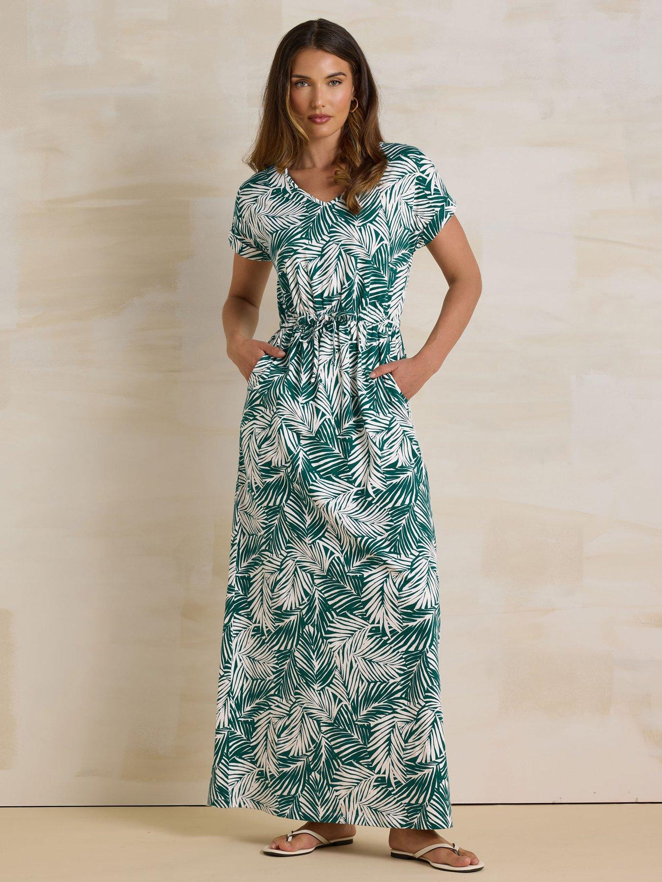 undefined Tie Waist Dress - Green