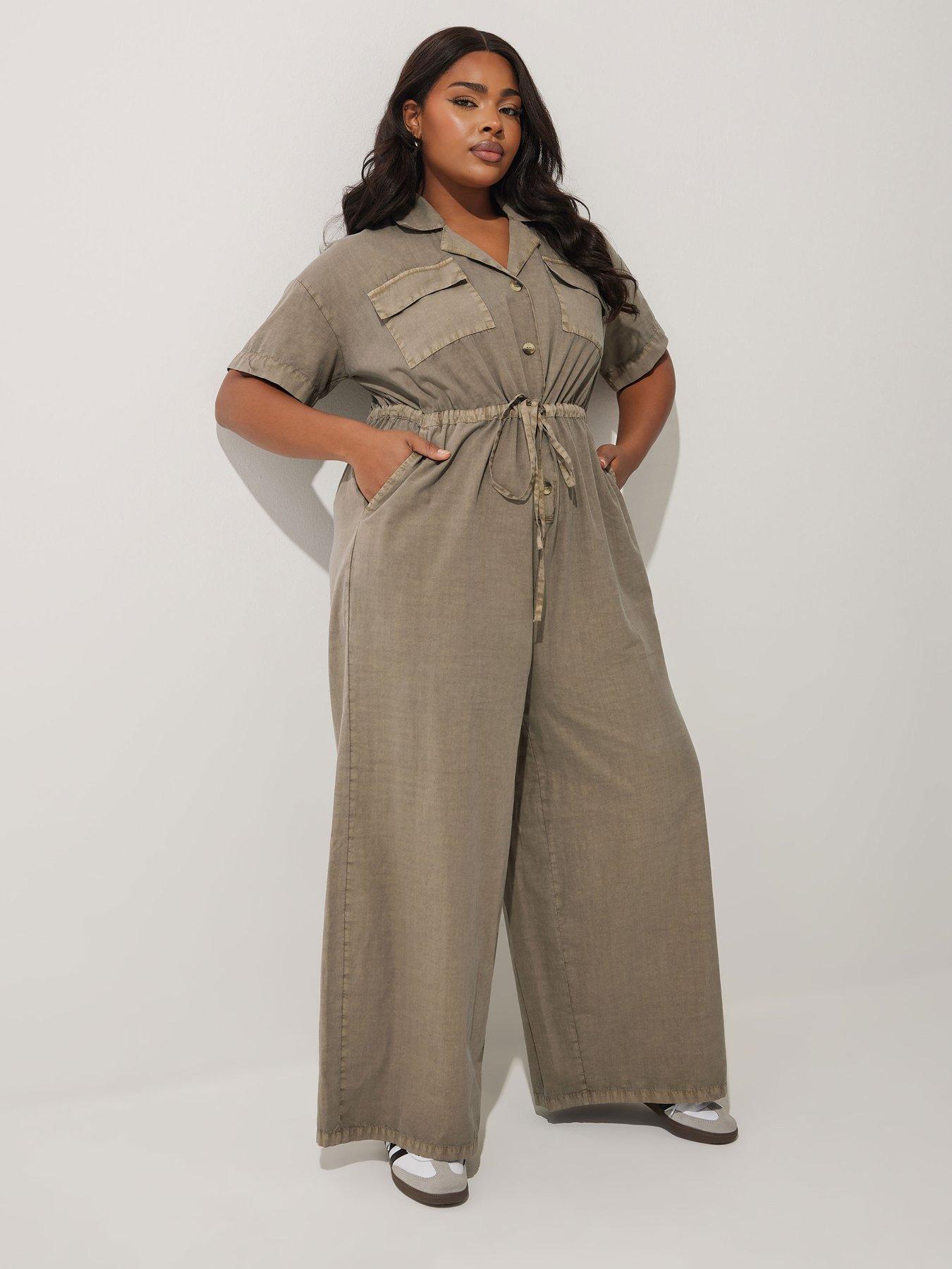 undefined Curve Tie Waist Jumpsuit