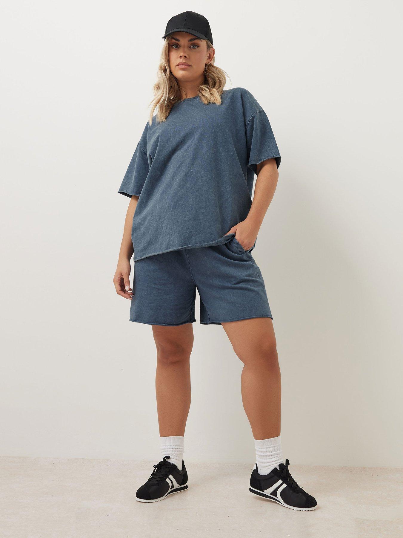  image of yours-curve-acid-wash-sweat-t-shirt