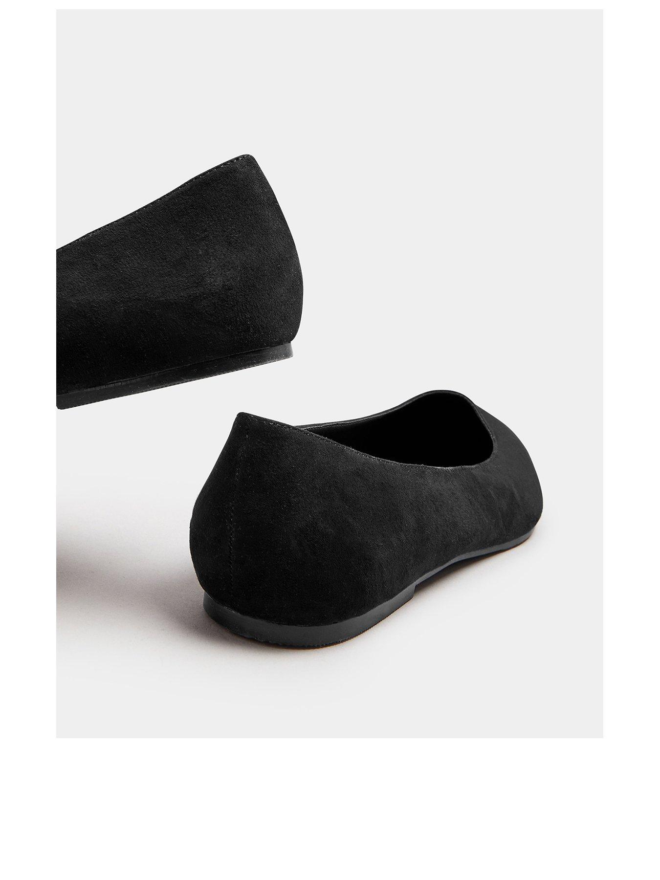  image of long-tall-sally-suedette-ballet-pumps-black