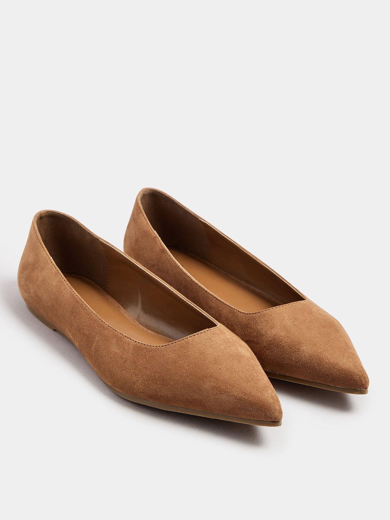  image of long-tall-sally-suedette-ballet-pumps