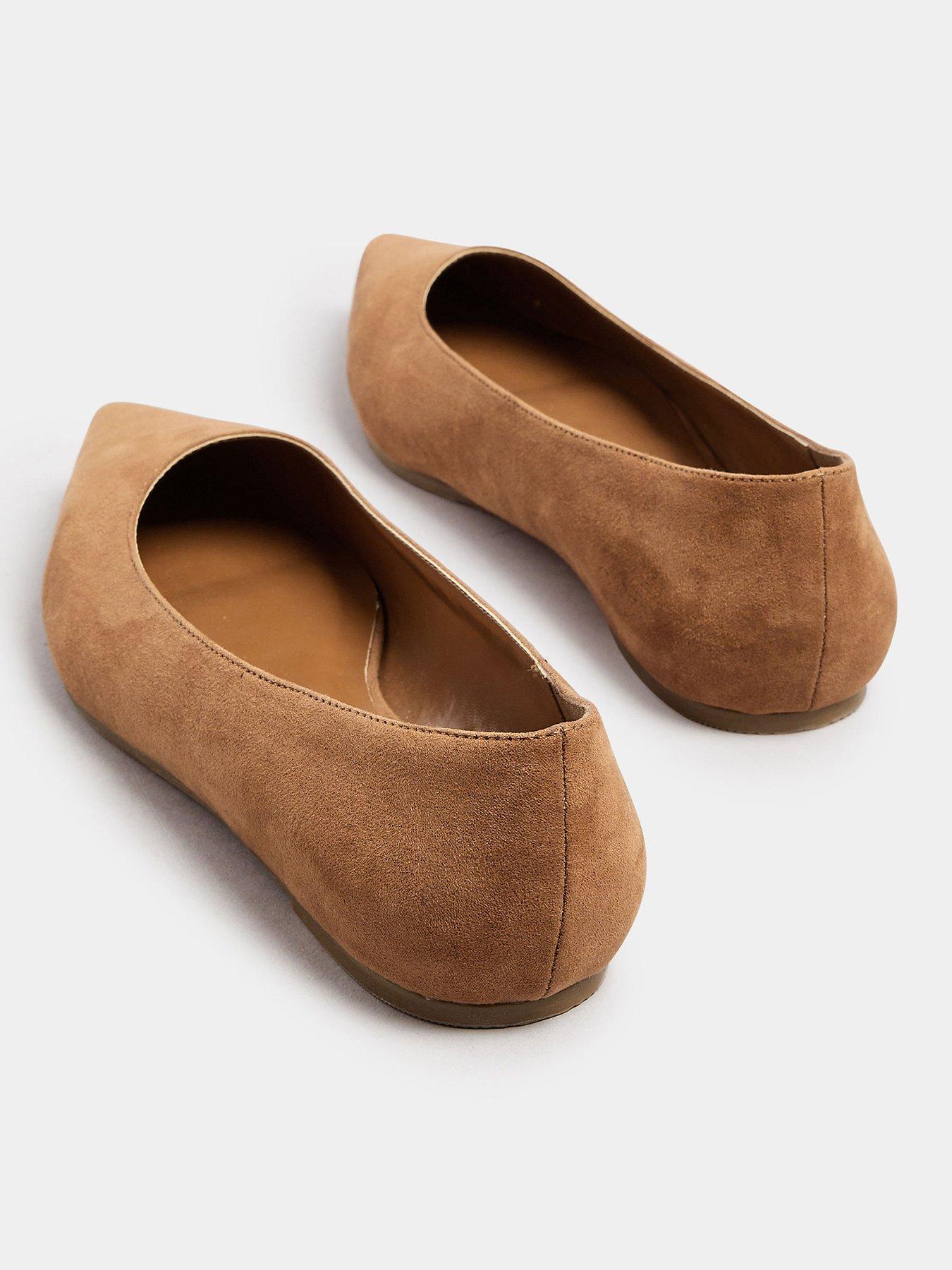  image of long-tall-sally-suedette-ballet-pumps