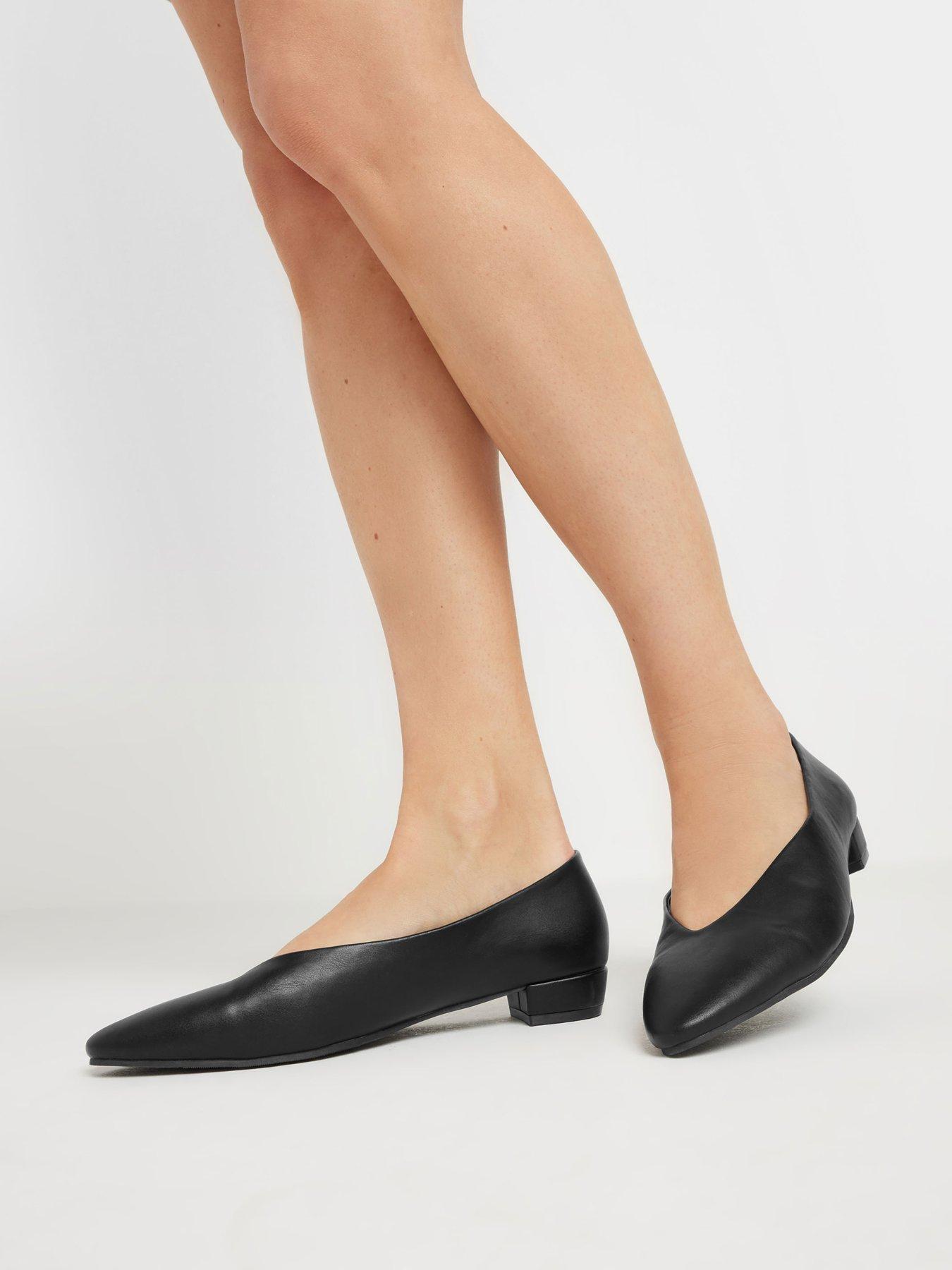  image of long-tall-sally-low-block-heel-court-shoe