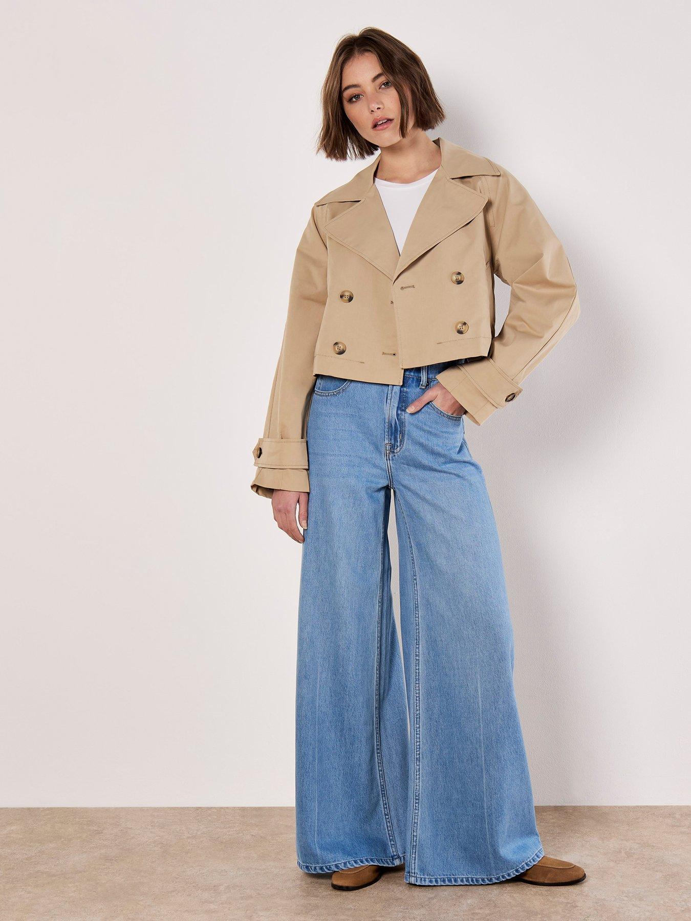  image of apricot-cropped-trench-coat-stone