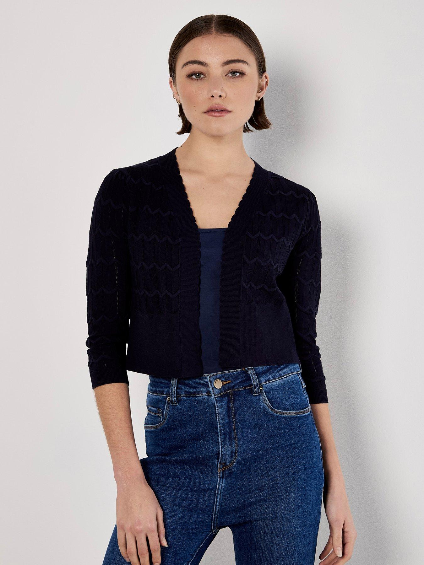 apricot-pointelle-chevron-shrug-navy