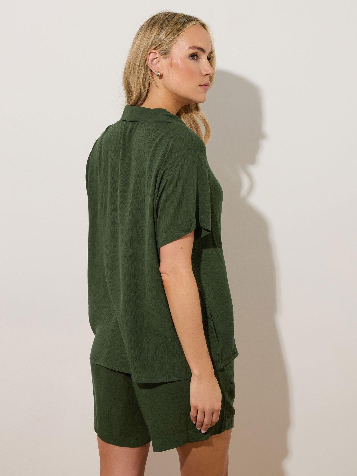  image of long-tall-sally-tall-crinkle-short-sleeve-shirt