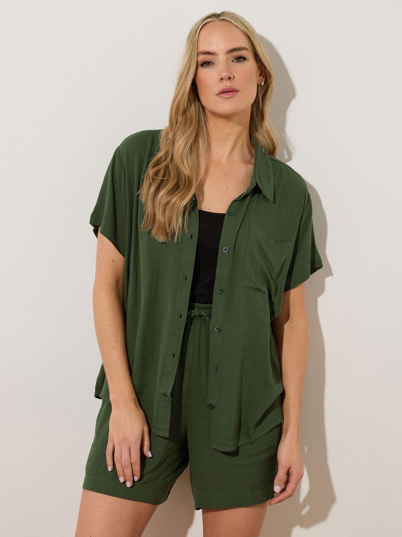  image of long-tall-sally-tall-crinkle-short-sleeve-shirt