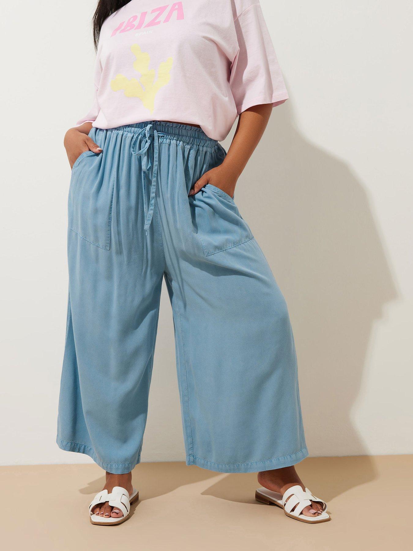undefined Curve Chambray Pull On Culotte