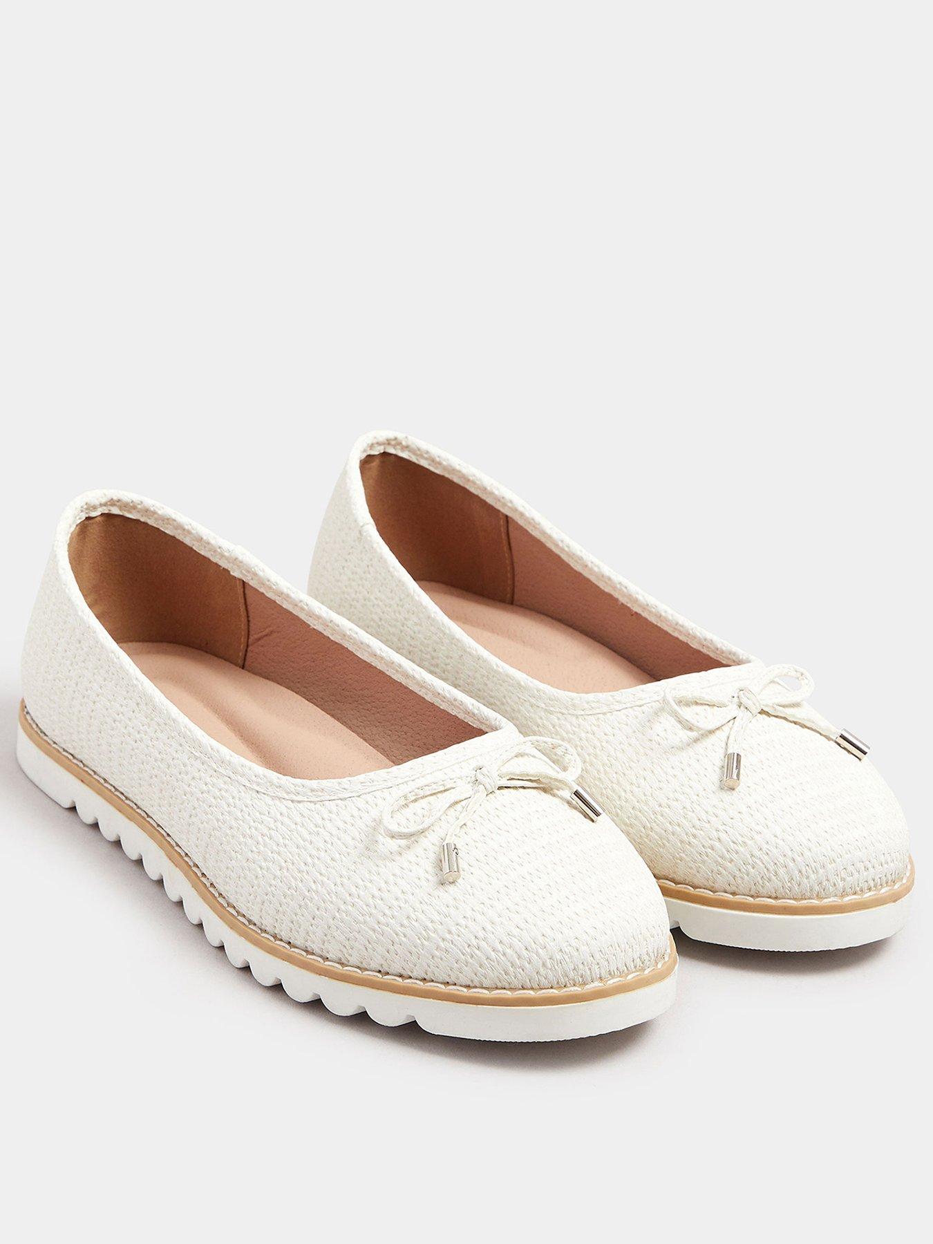 Image 2 of 4 of Yours Extra Wide Fit Woven Ballet Pump - Natural