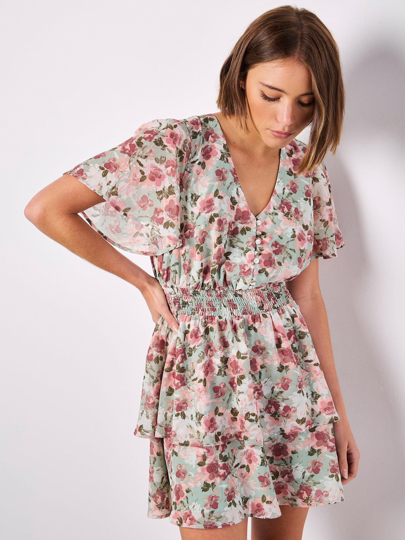 apricot-watercolour-floral-layered-dress-mint