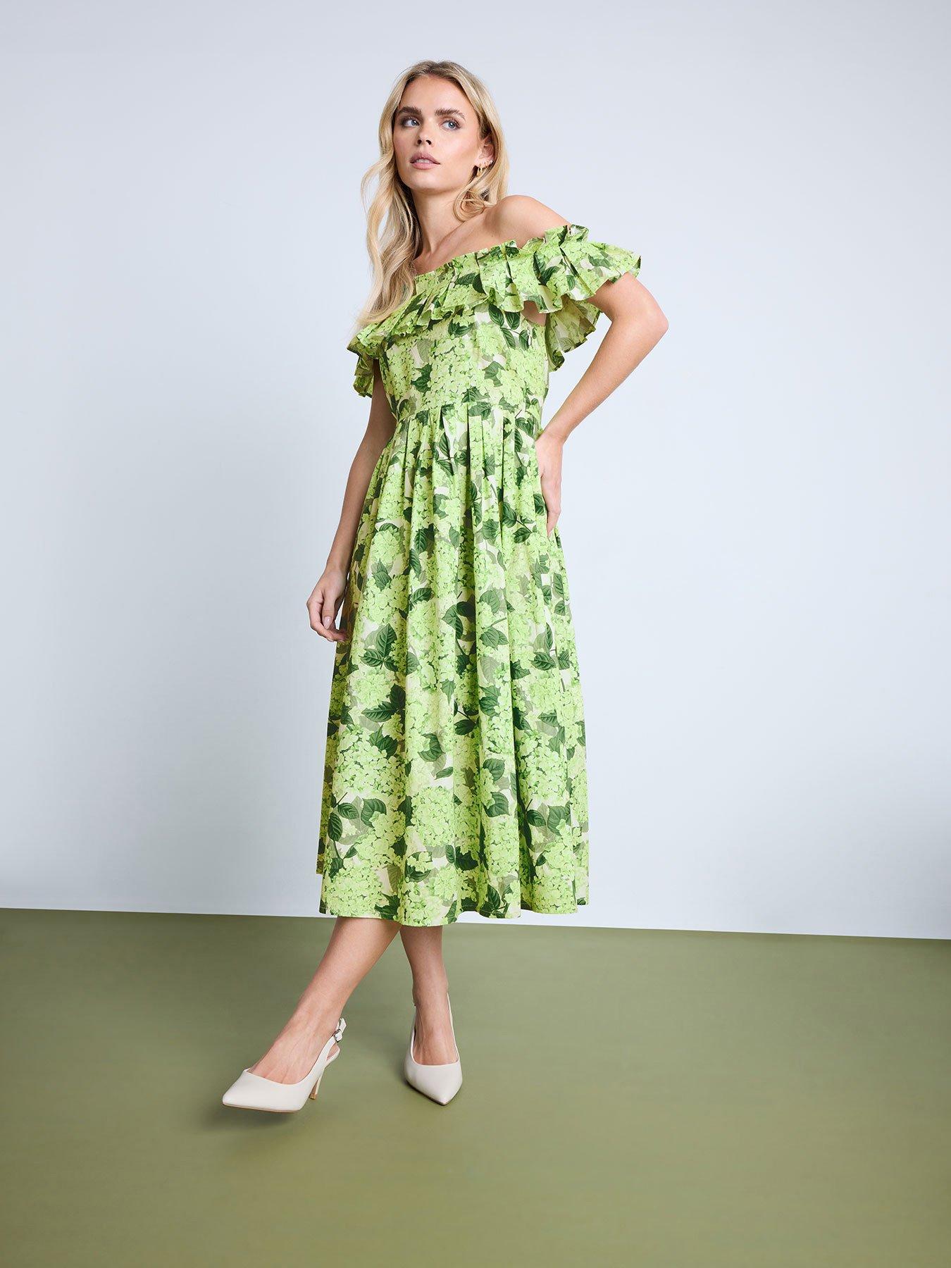 undefined Petite Pleat Bardot Dress