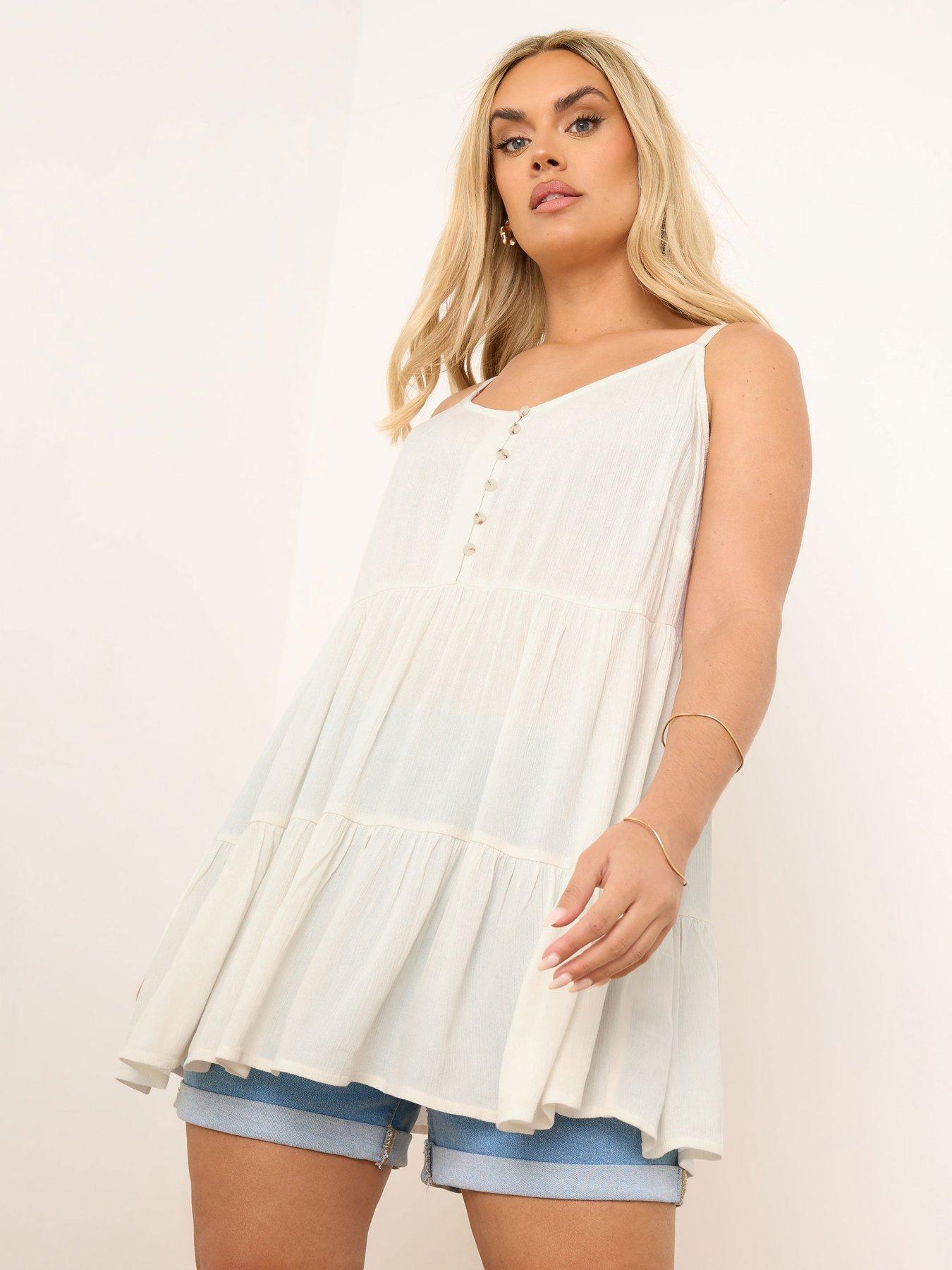 undefined Curve Tiered Crinkle Cami