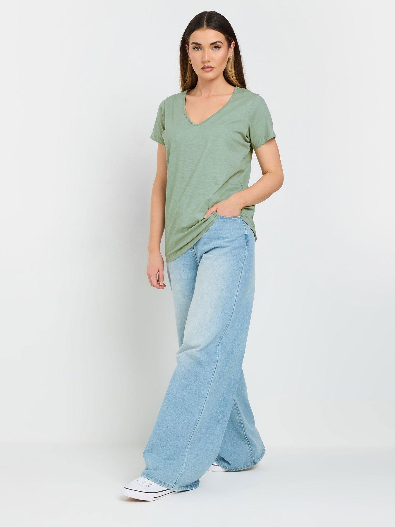  image of long-tall-sally-3-pack-v-neck-t-shirt-green