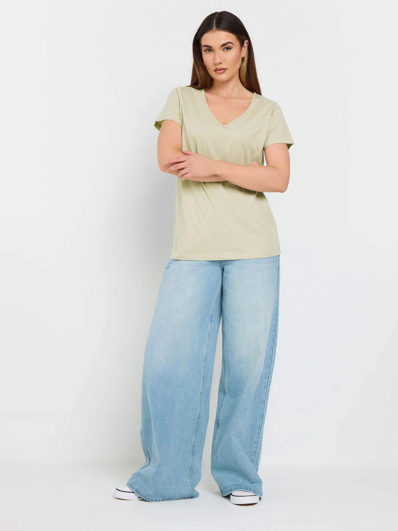  image of long-tall-sally-3-pack-v-neck-t-shirt-green