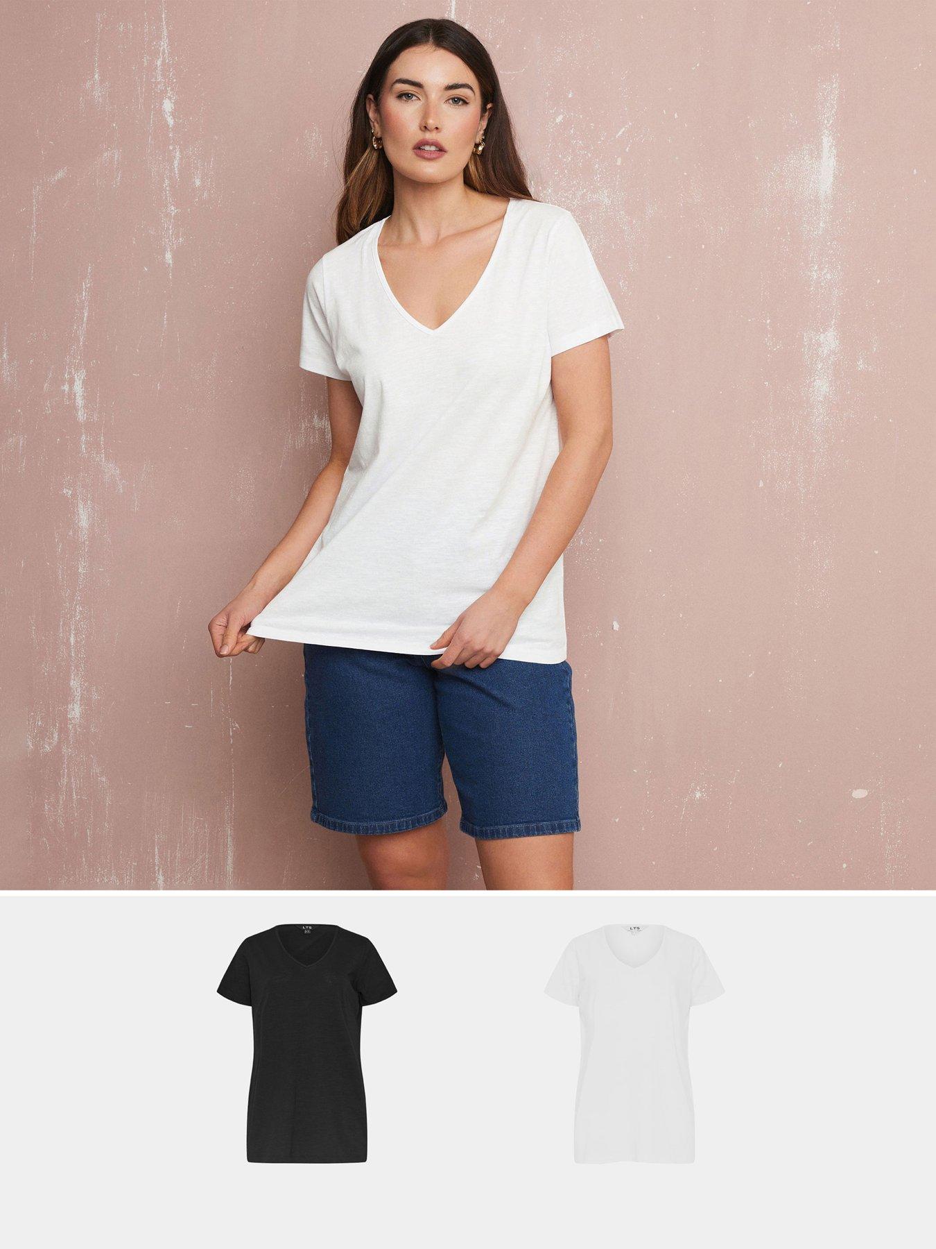 undefined 2 Pack V-Neck T-Shirt - Black