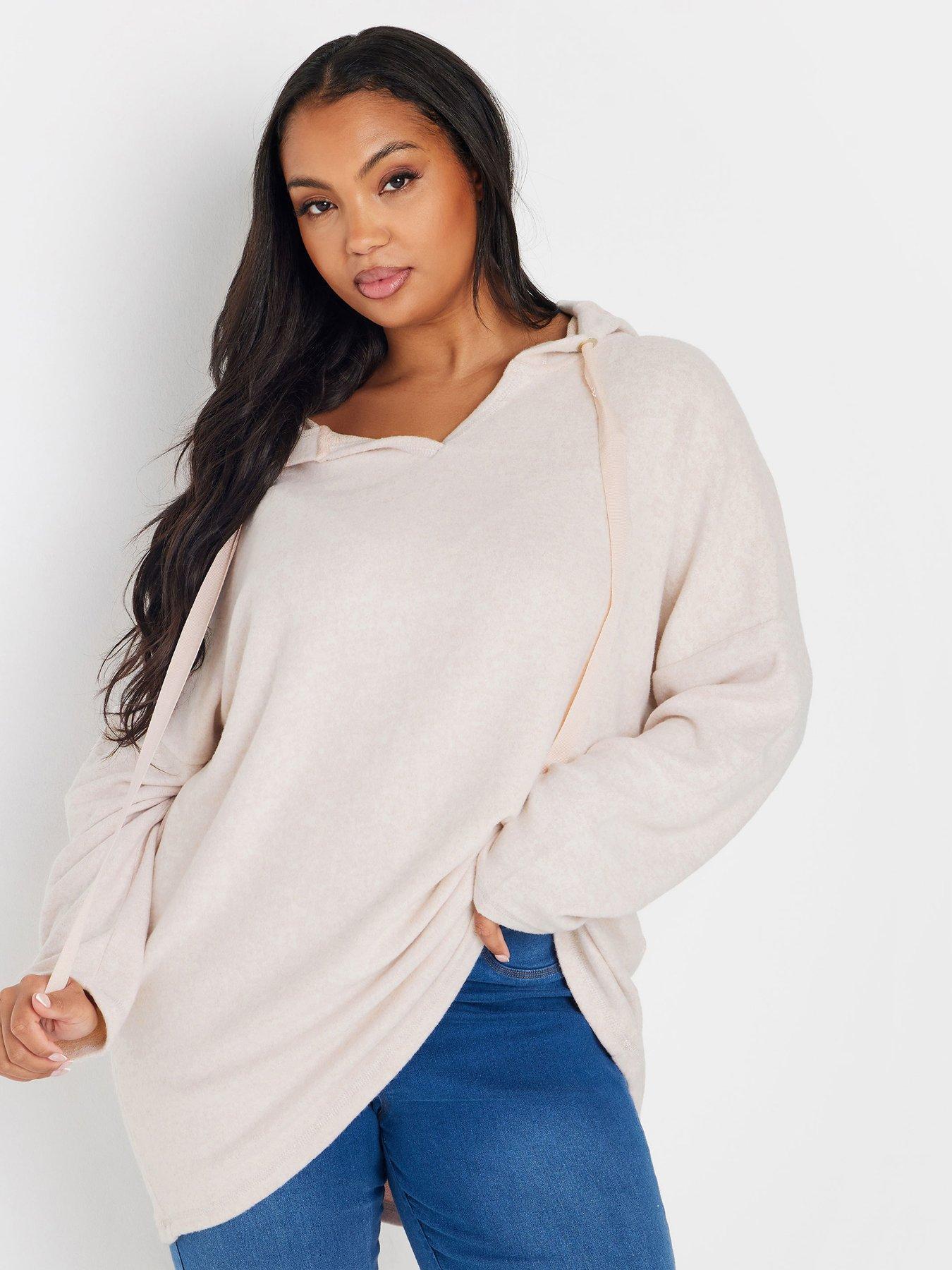 Yours Curve Soft Touch Hoodie - Pink