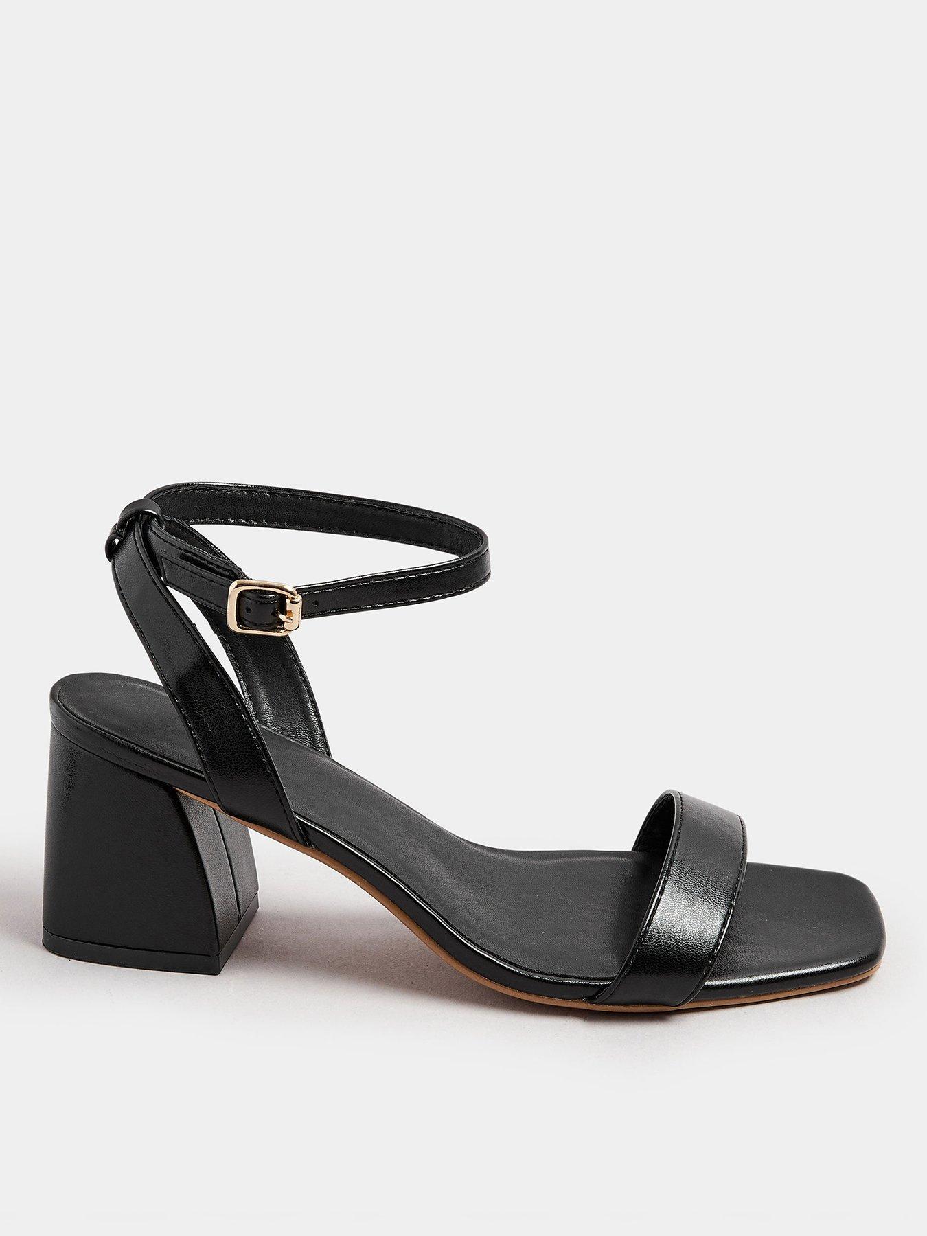 Image 1 of 4 of Yours Extra Wide Fit Two Part Block Heel Sandal - Black