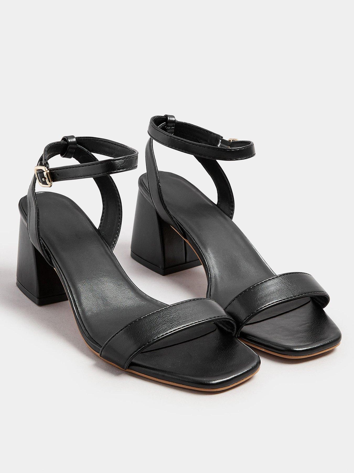 Image 2 of 4 of Yours Extra Wide Fit Two Part Block Heel Sandal - Black