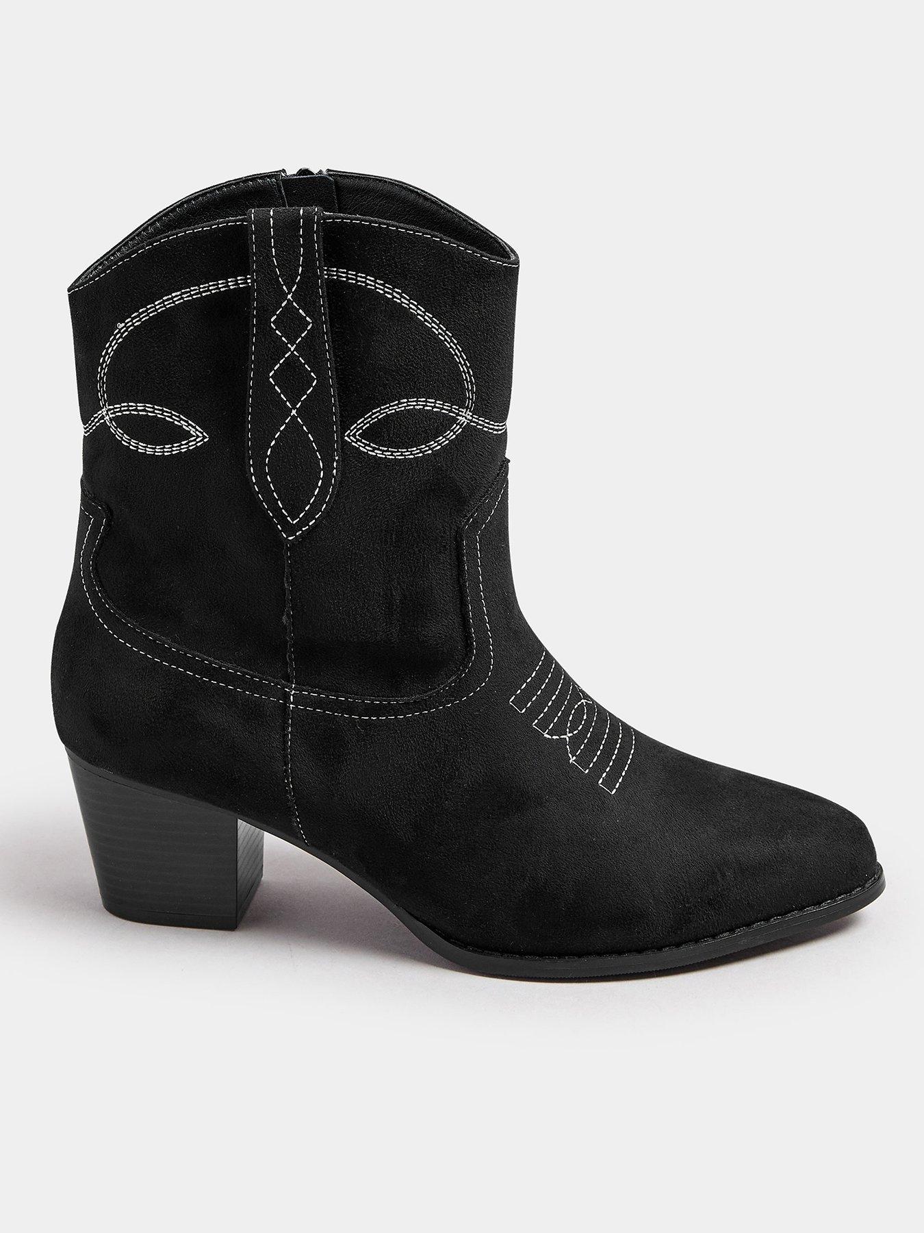 yours-extra-wide-fit-stitch-western-boot-black