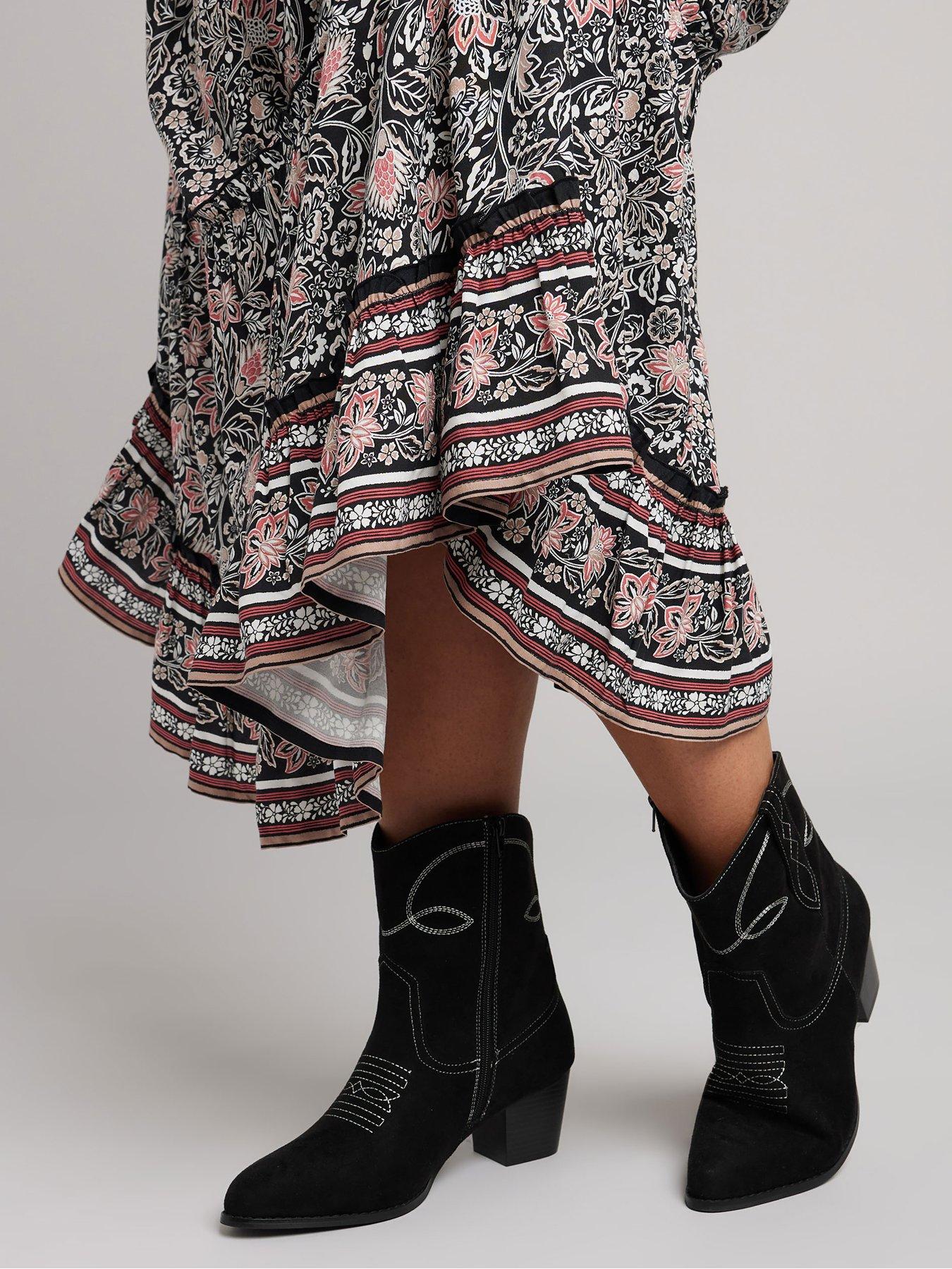  image of yours-extra-wide-fit-stitch-western-boot-black