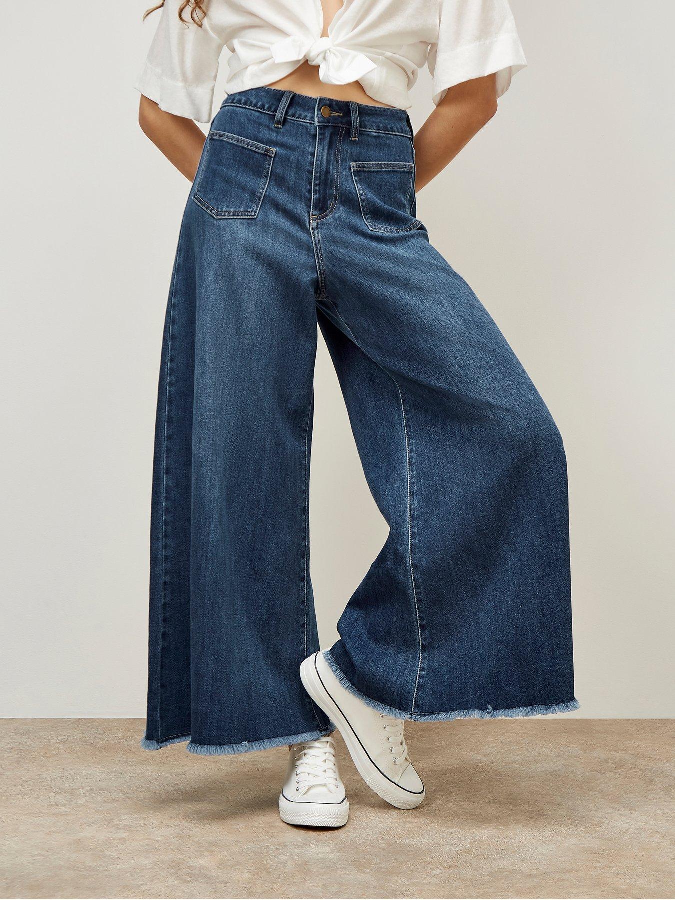 undefined Giana Pocket Palazzo Jean - Blue