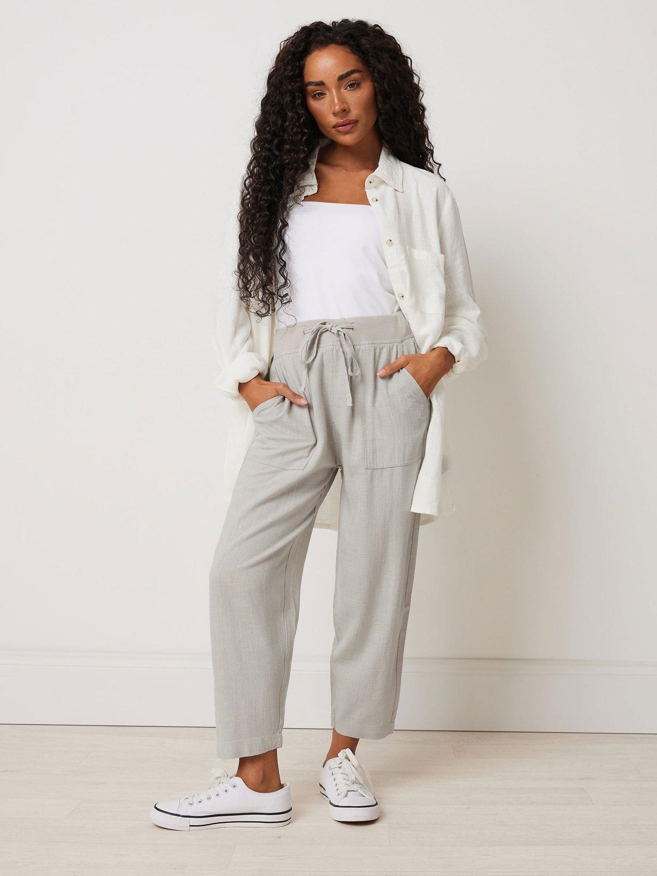  image of mco-petite-linen-crop-jogger