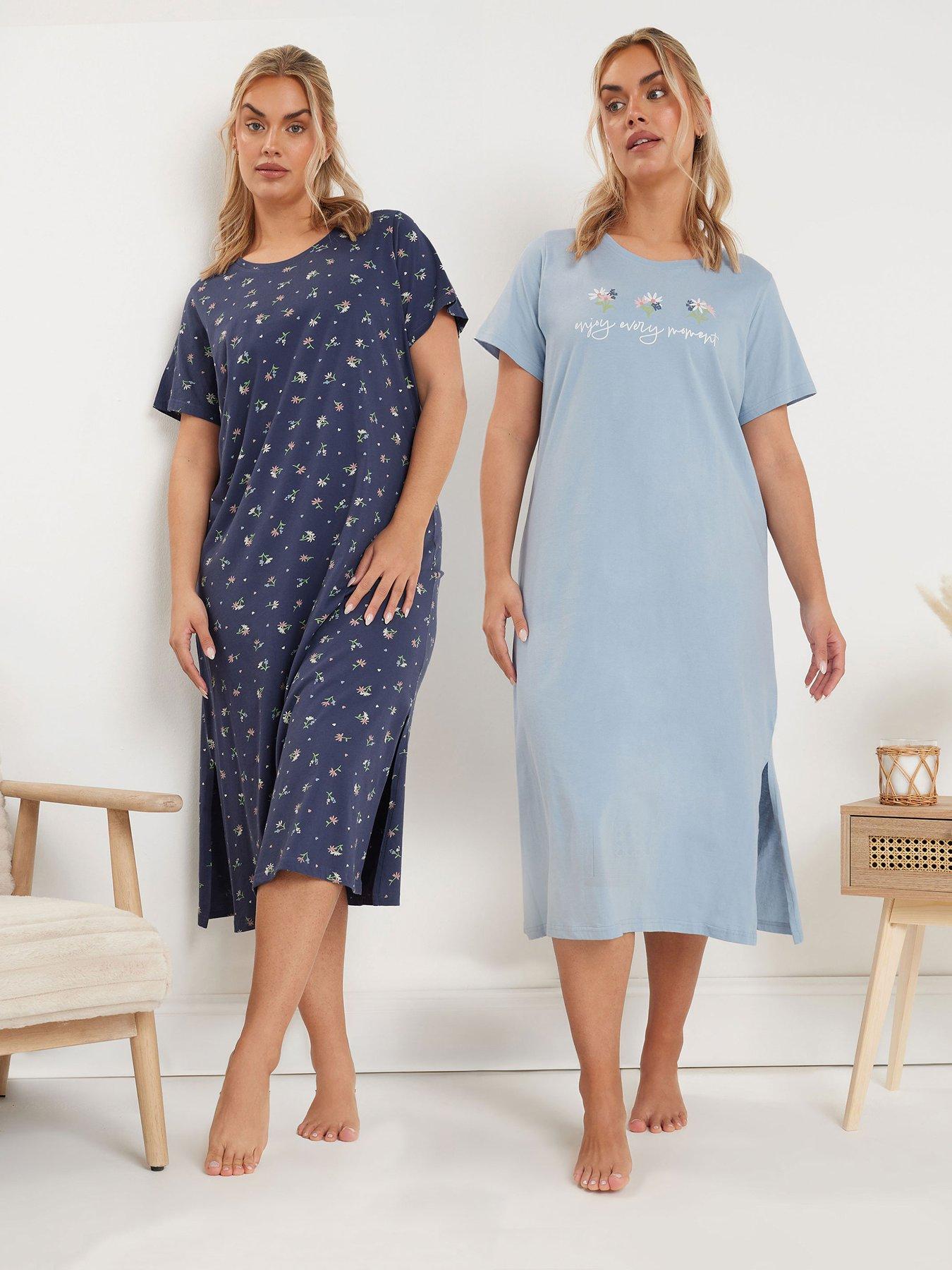 yours-curve-2-pack-spring-floral-midaxi-nightdress