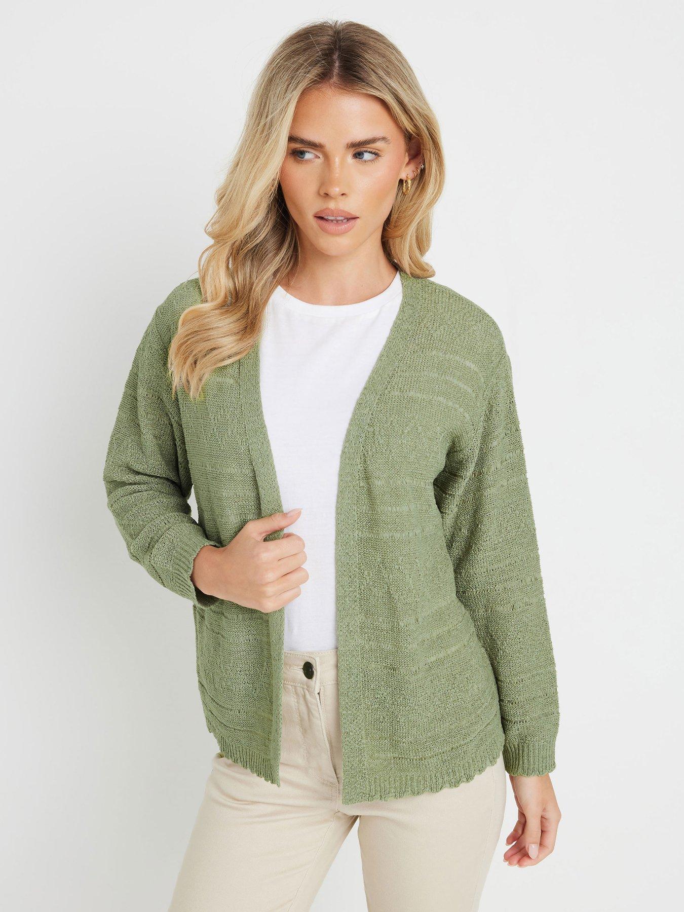 undefined Petite Tape Cardigan - Green