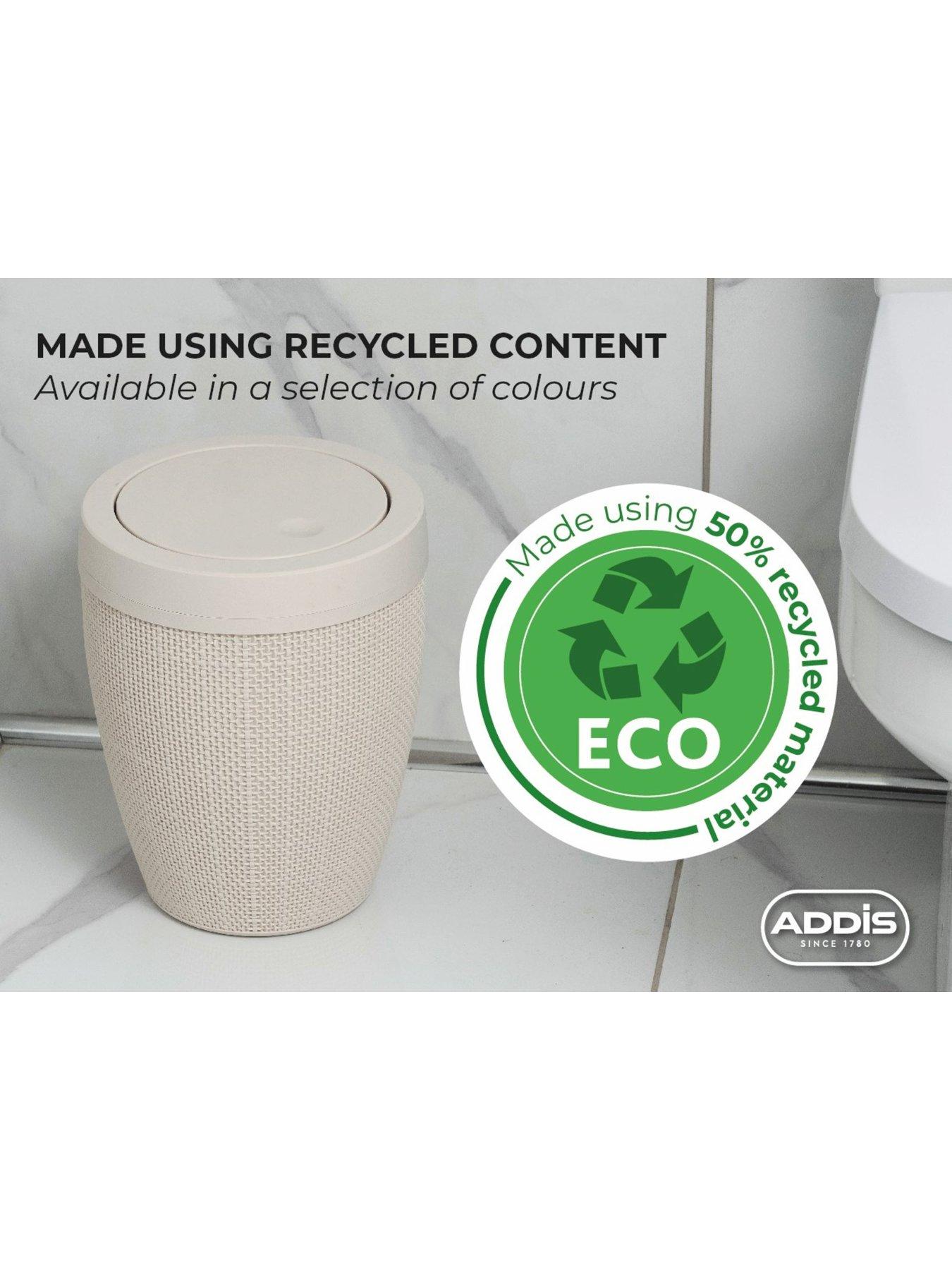  image of addis-hessian-round-bathroom-swing-bin-in-white