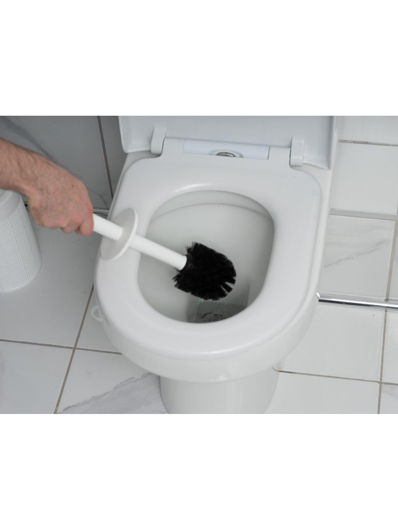  image of addis-hessian-dispensing-toilet-brush-with-holder-ndash-white