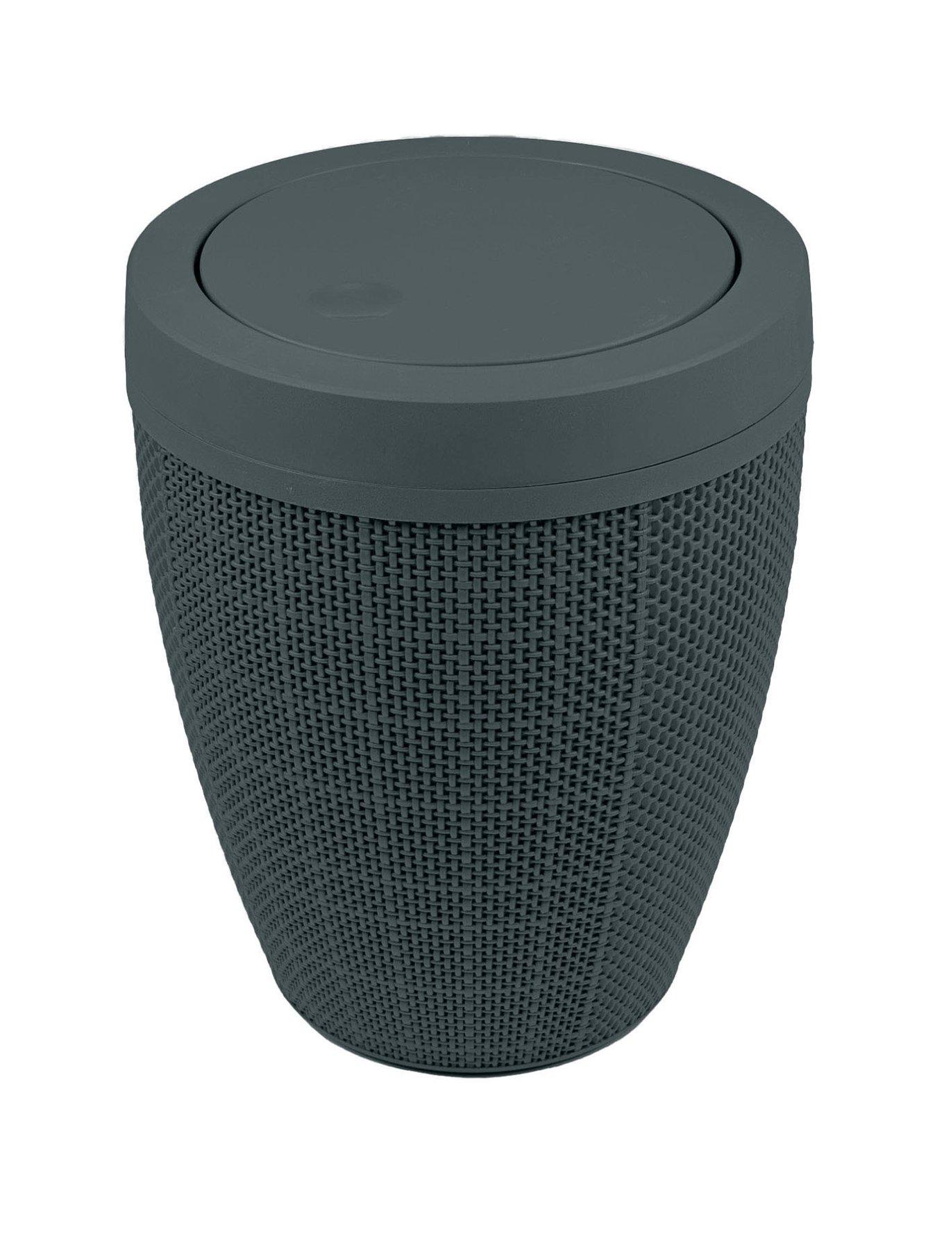 undefined Hessian Round Bathroom Swing Bin