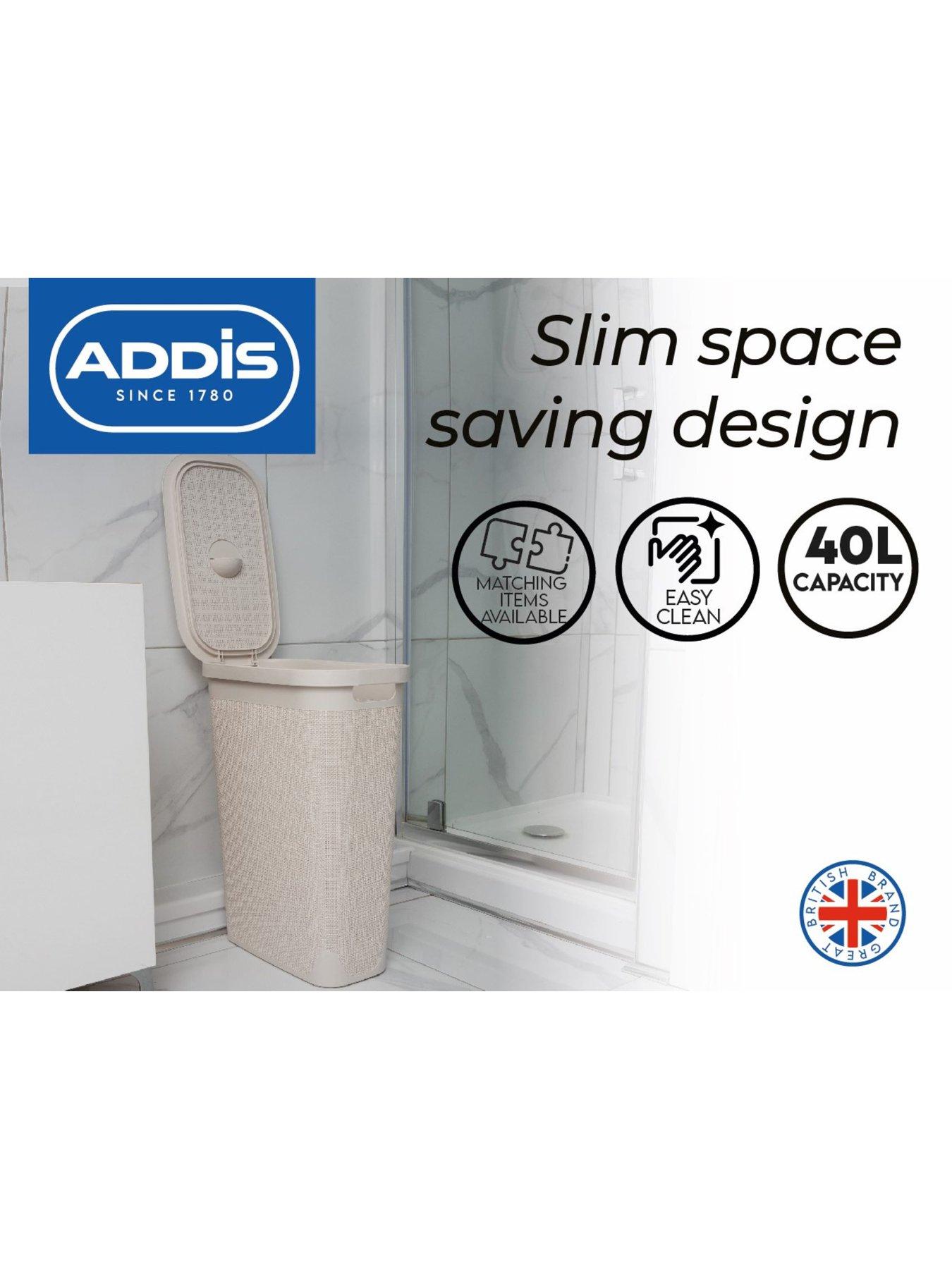  image of addis-hessian-effect-40-litre-slim-laundry-hamper