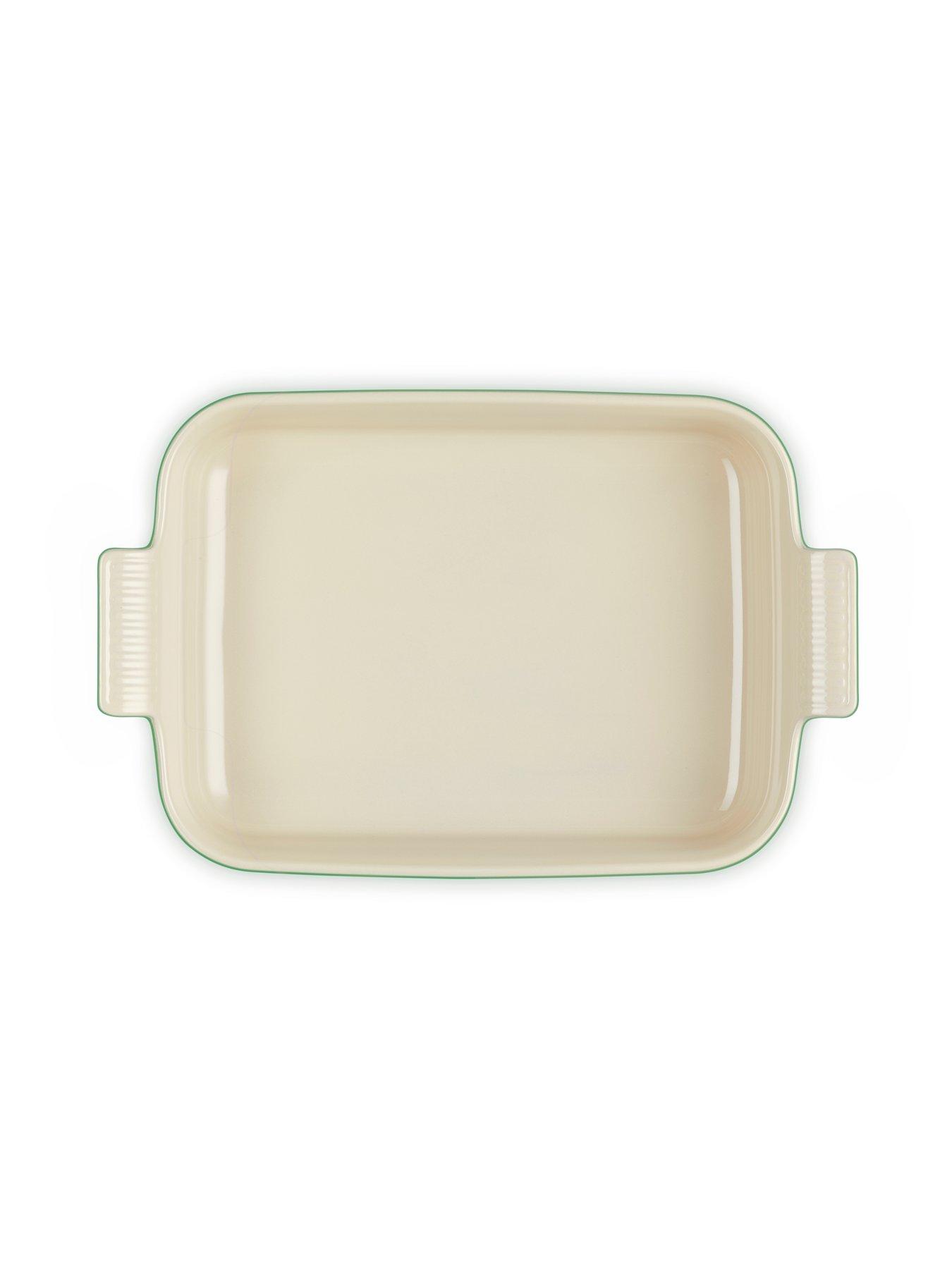  image of le-creuset-heritage-stoneware-32-cm-deep-rectangular-dish-in-green