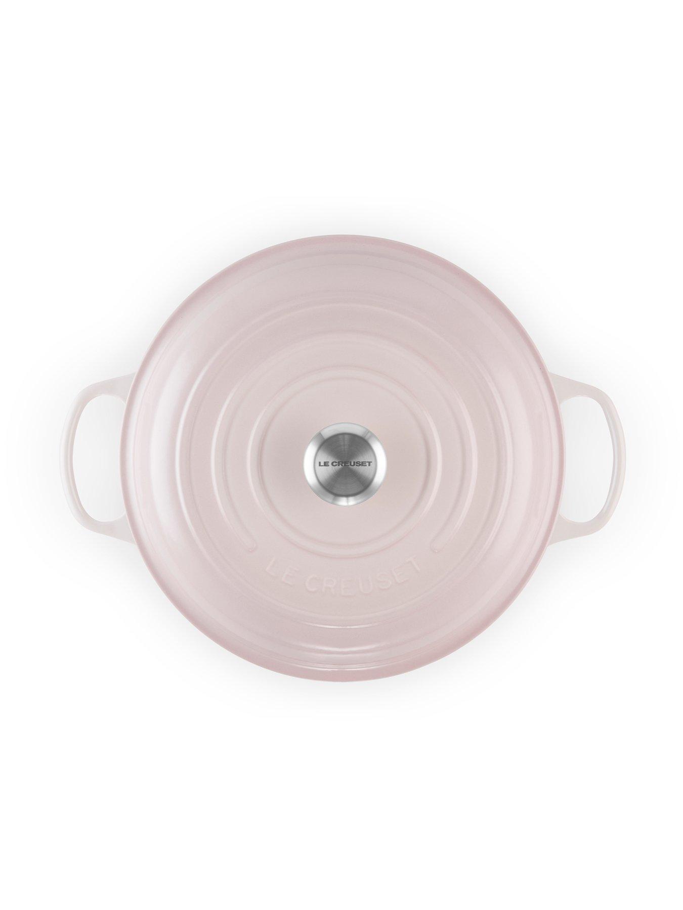  image of le-creuset-30-cm-shallow-cast-iron-casserole-dish-pink
