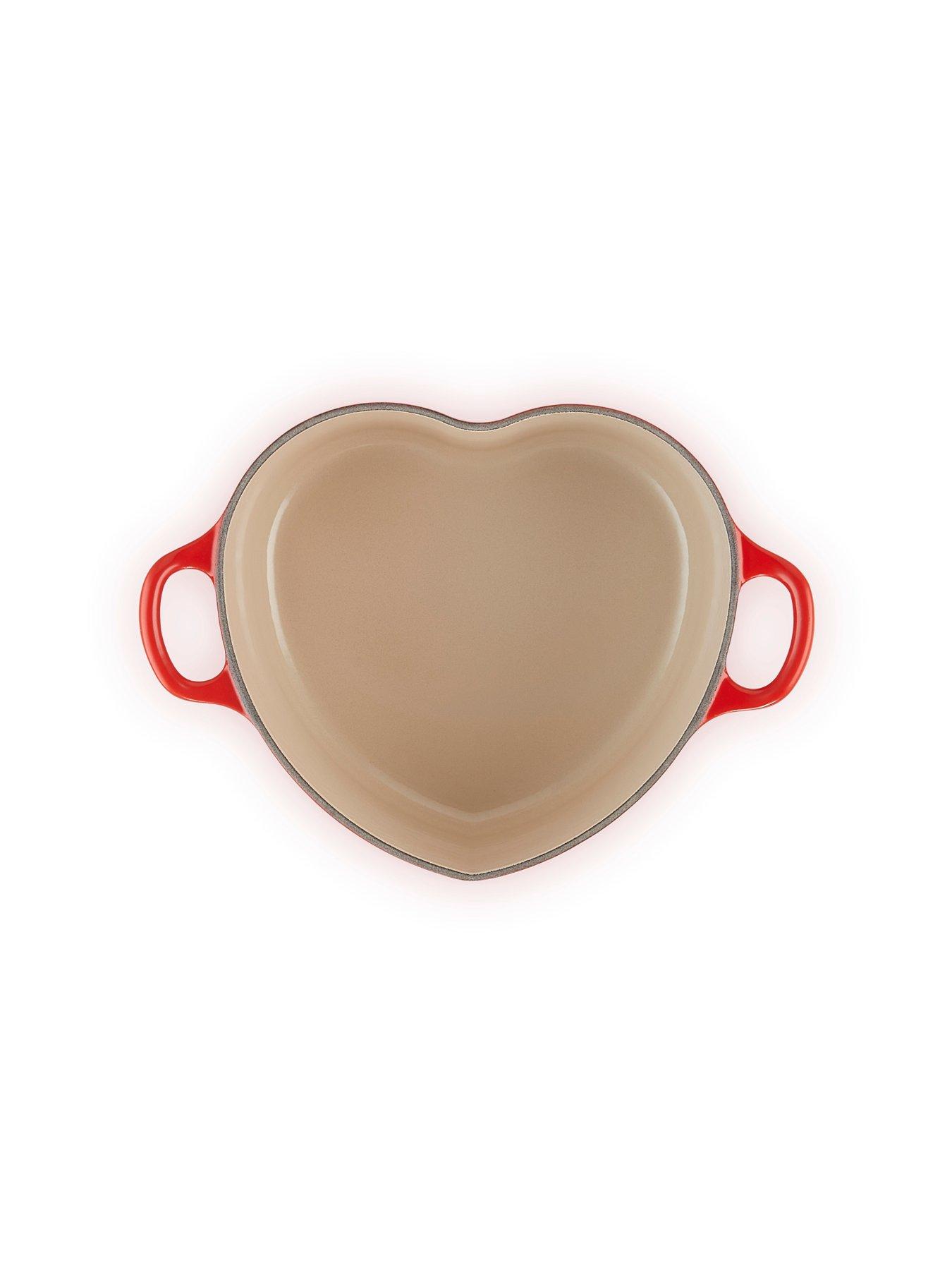  image of le-creuset-cast-iron-heart-shaped-20-cm-casserole-red