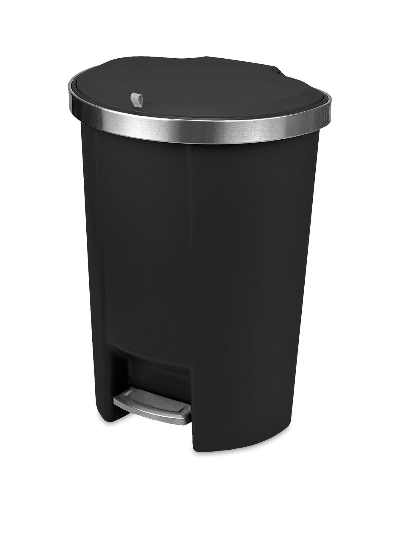 addis-mode-50ltr-semi-d-shape-plastic-pedal-bin-black