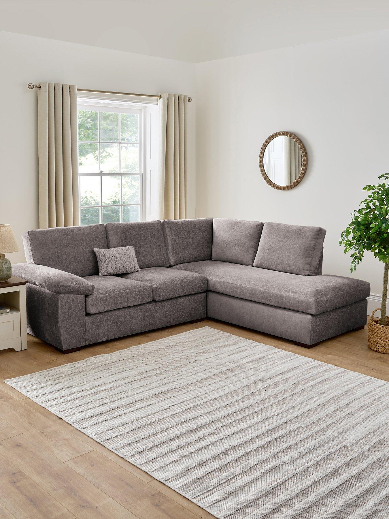 The Very Collection Salerno Fabric Right Hand Corner Chaise Sofa - Grey - FSC® Certified