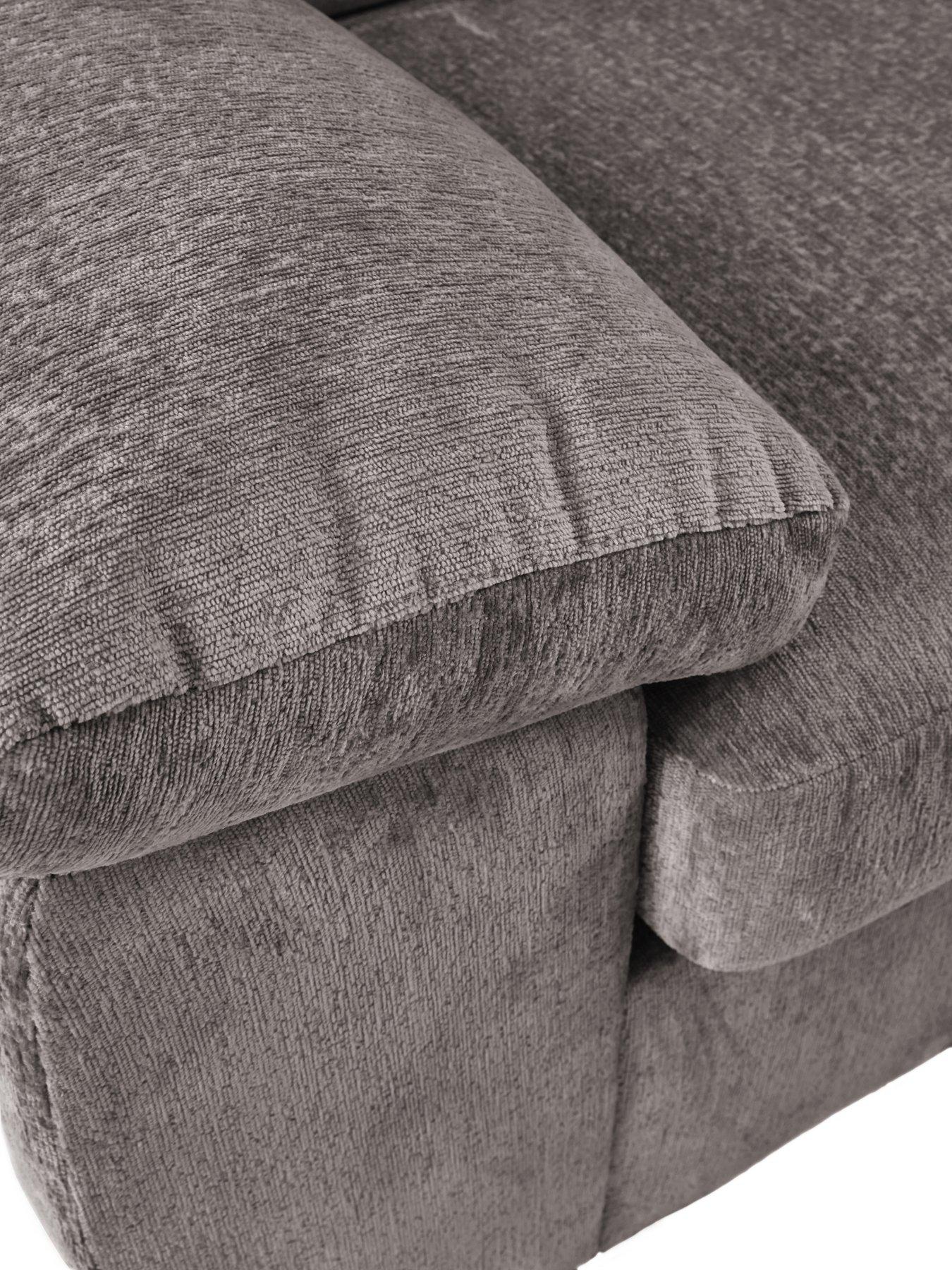 Image 5 of 7 of Very Home Salerno Standard Back Fabric Left Hand 3 Seater Chaise Sofa - Grey - FSC&reg; Certified