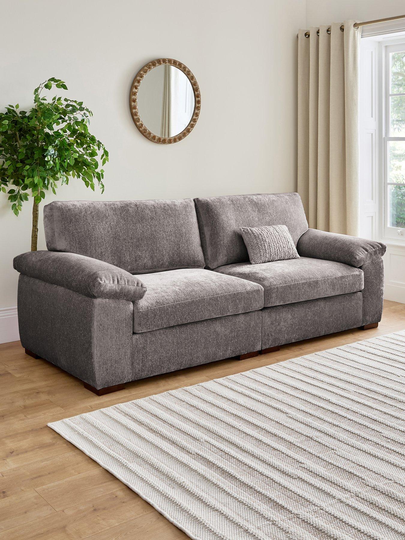 Image 1 of 7 of The Very Collection Salerno Standard Back&nbsp;4 Seater Fabric Sofa&nbsp;- Grey - FSC&reg; Certified