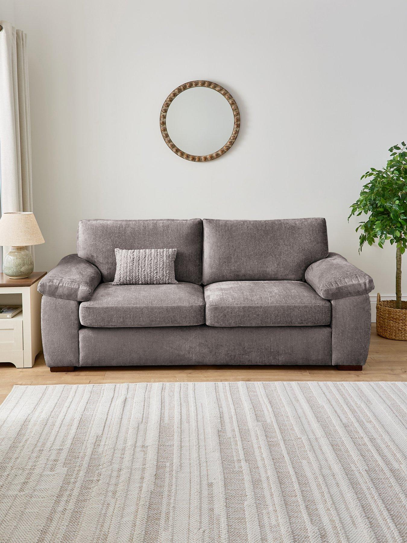 Image 1 of 7 of The Very Collection Salerno&nbsp;Standard Fabric&nbsp;3 Seater&nbsp;Sofa - Grey - FSC&reg; Certified