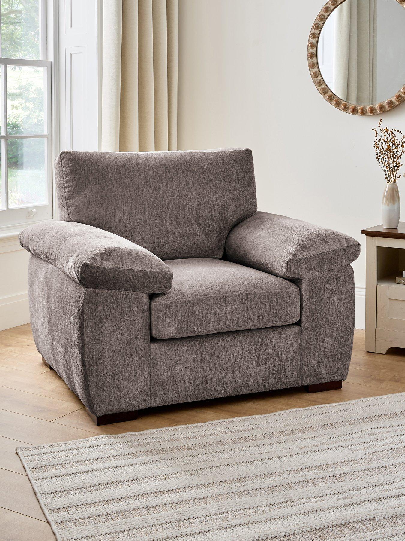 Image 1 of 7 of The Very Collection Salerno Fabric&nbsp;Armchair&nbsp;- Grey - FSC&reg; Certified
