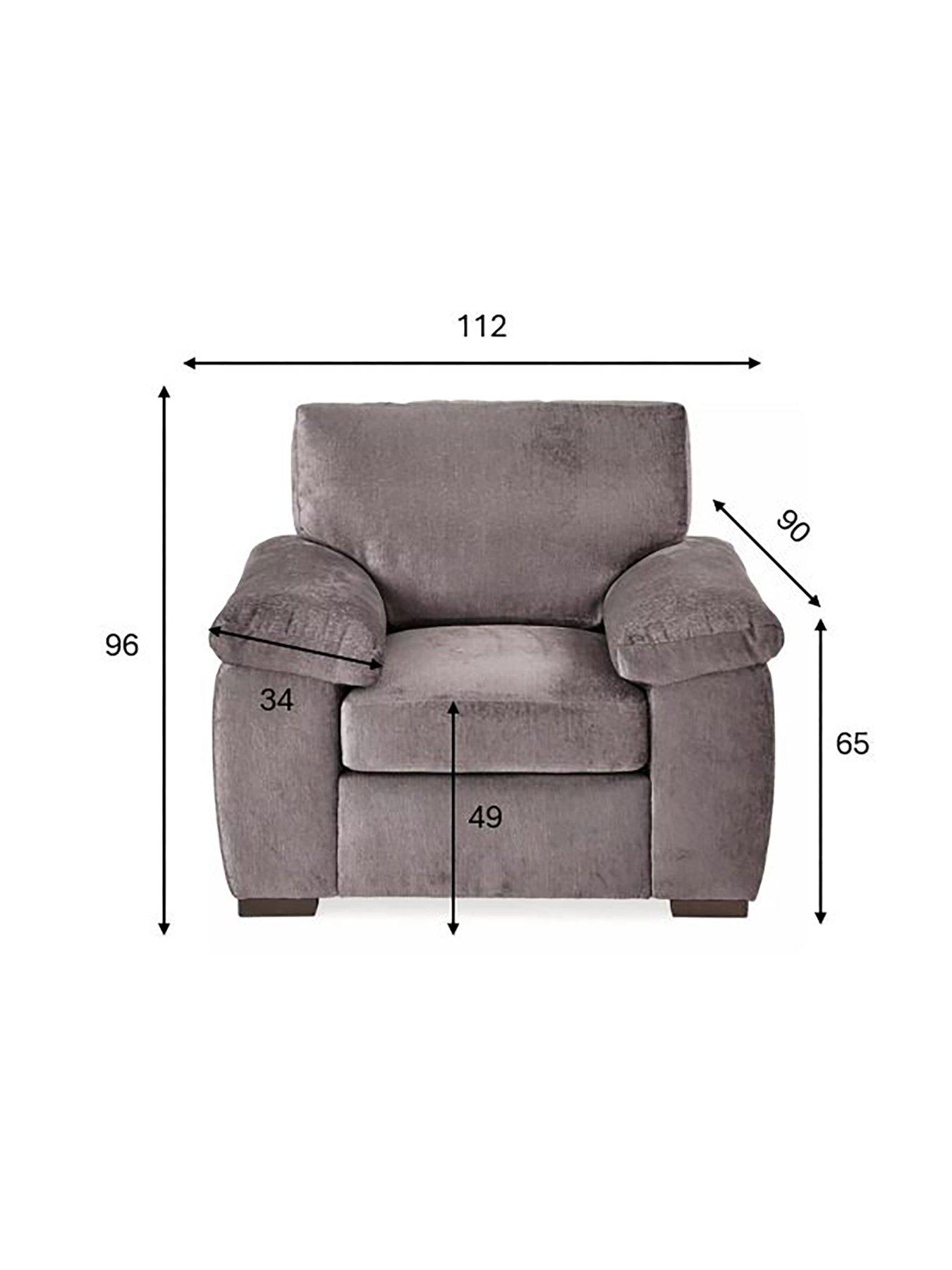 Image 7 of 7 of The Very Collection Salerno Fabric&nbsp;Armchair&nbsp;- Grey - FSC&reg; Certified