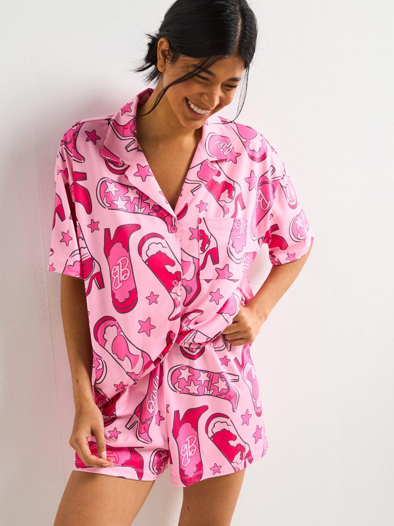 undefined Barbie Short Sleeve Short Pyjama Set - Pink