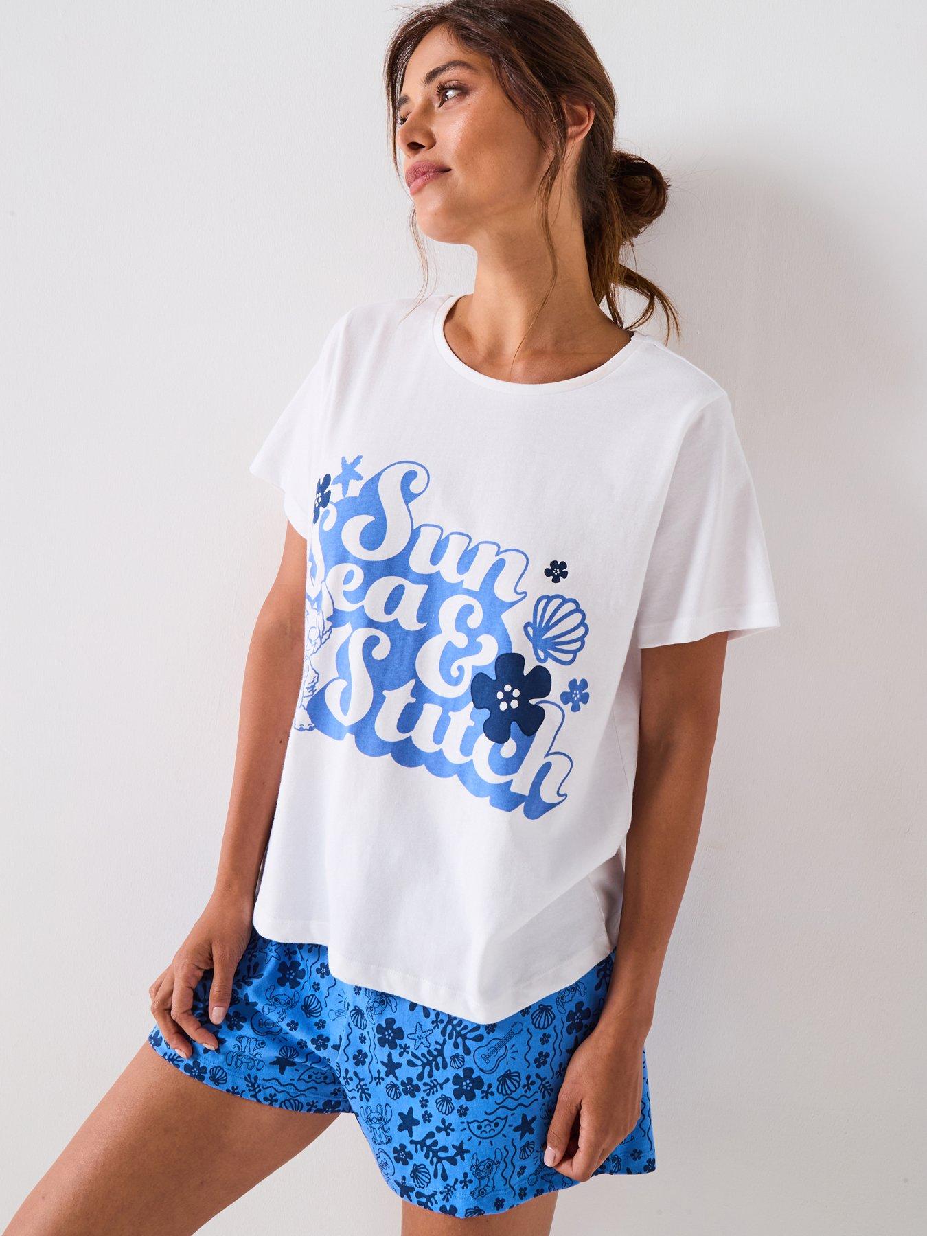 undefined Ladies Stitch Short Sleeve Short Pyjama Set