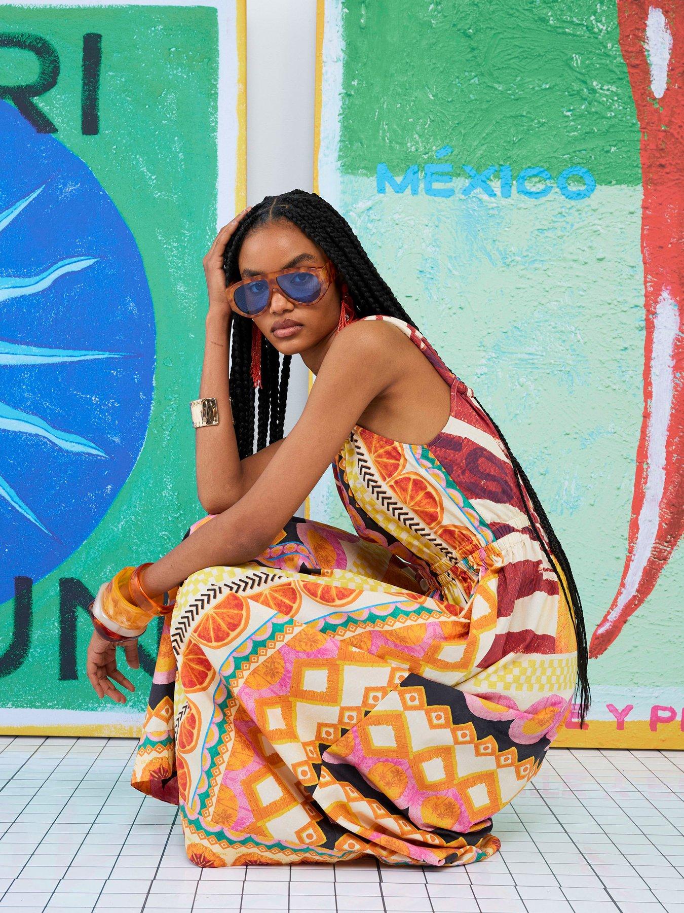 undefined Aym Maxi Slip Dress - Multi