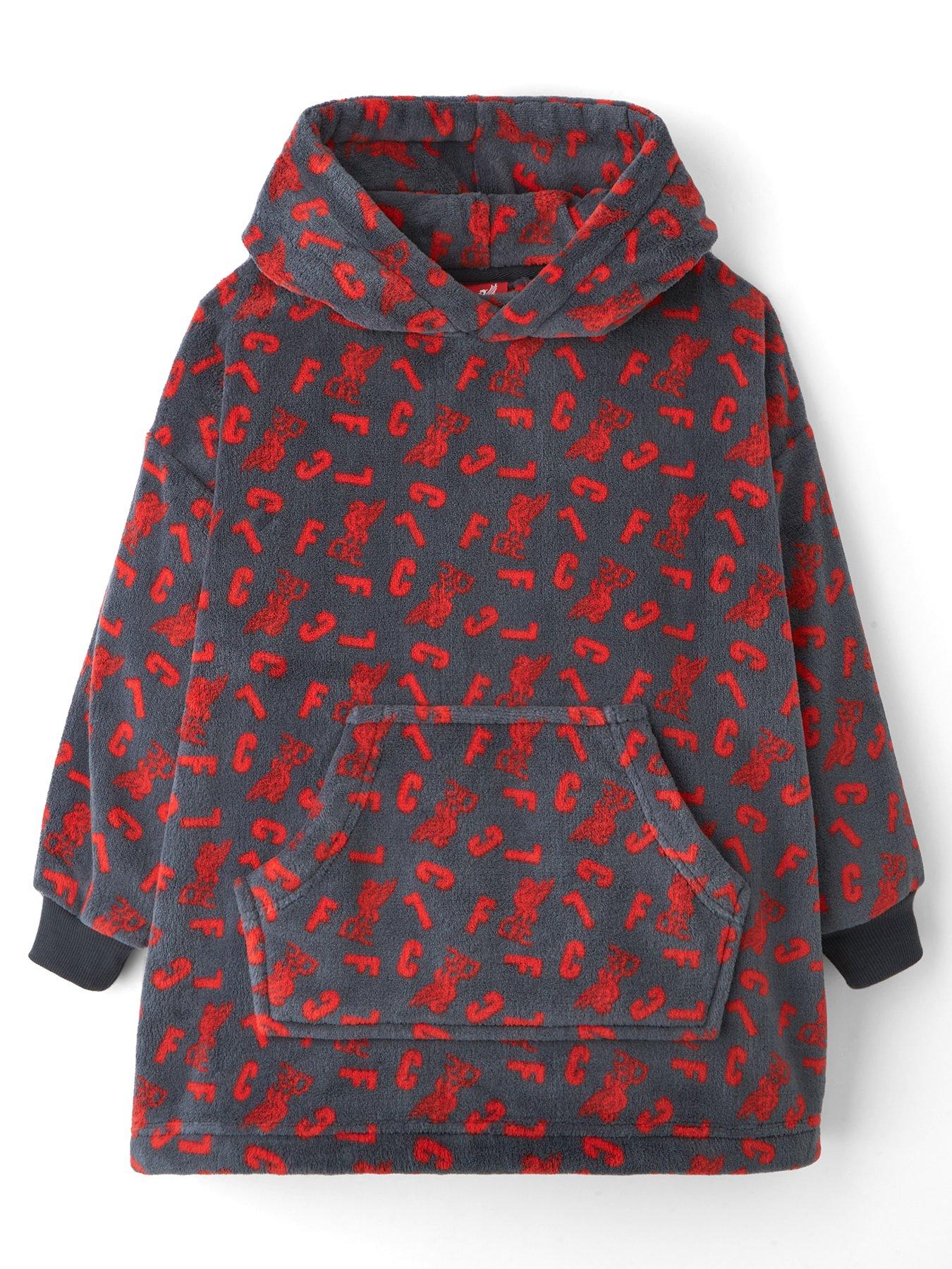 Liverpool FC LFC Junior Unisex Hooded Robe Blanket  - Grey