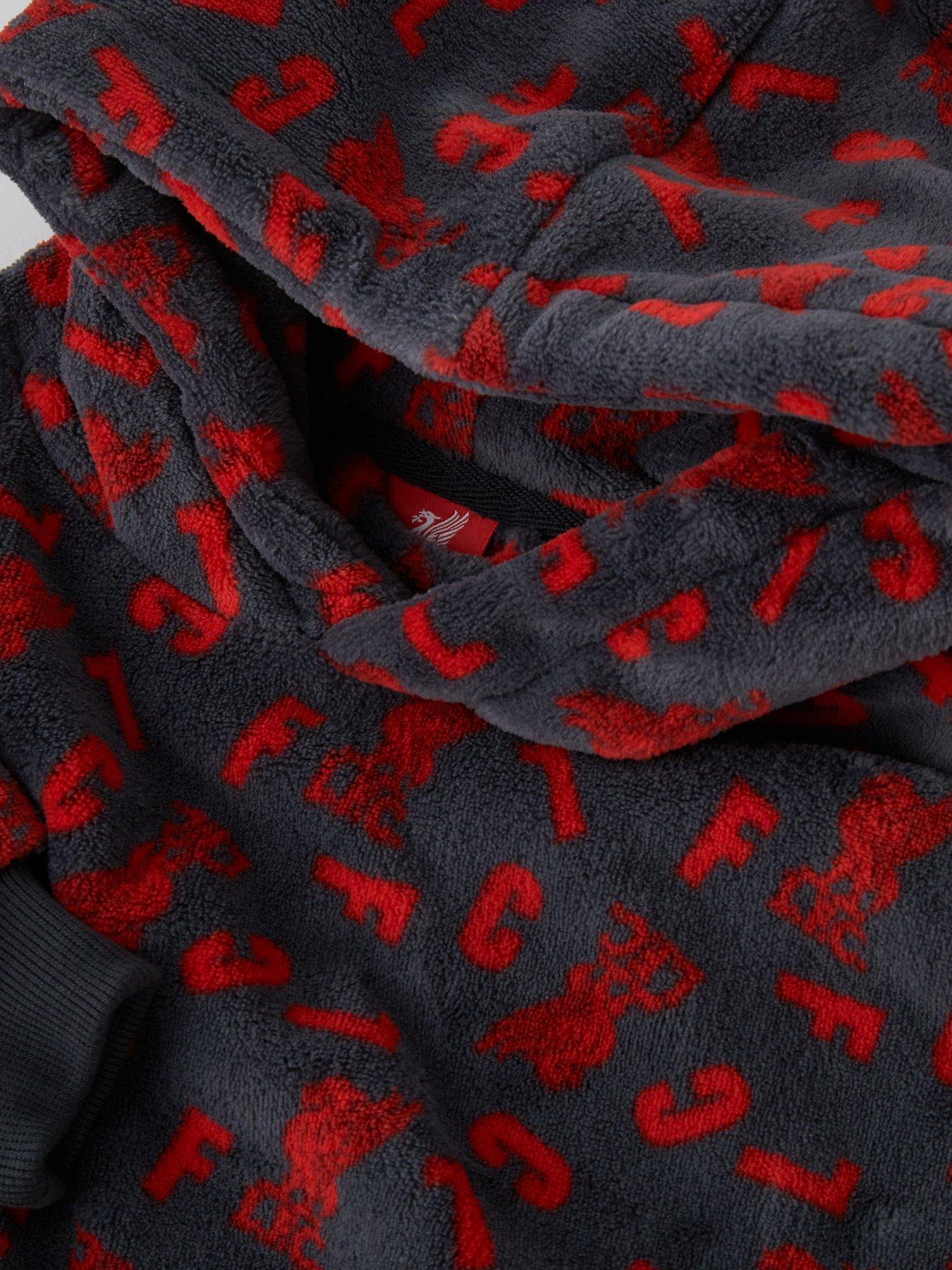  image of liverpool-fc-lfc-junior-unisex-hooded-robe-blanketnbsp-grey
