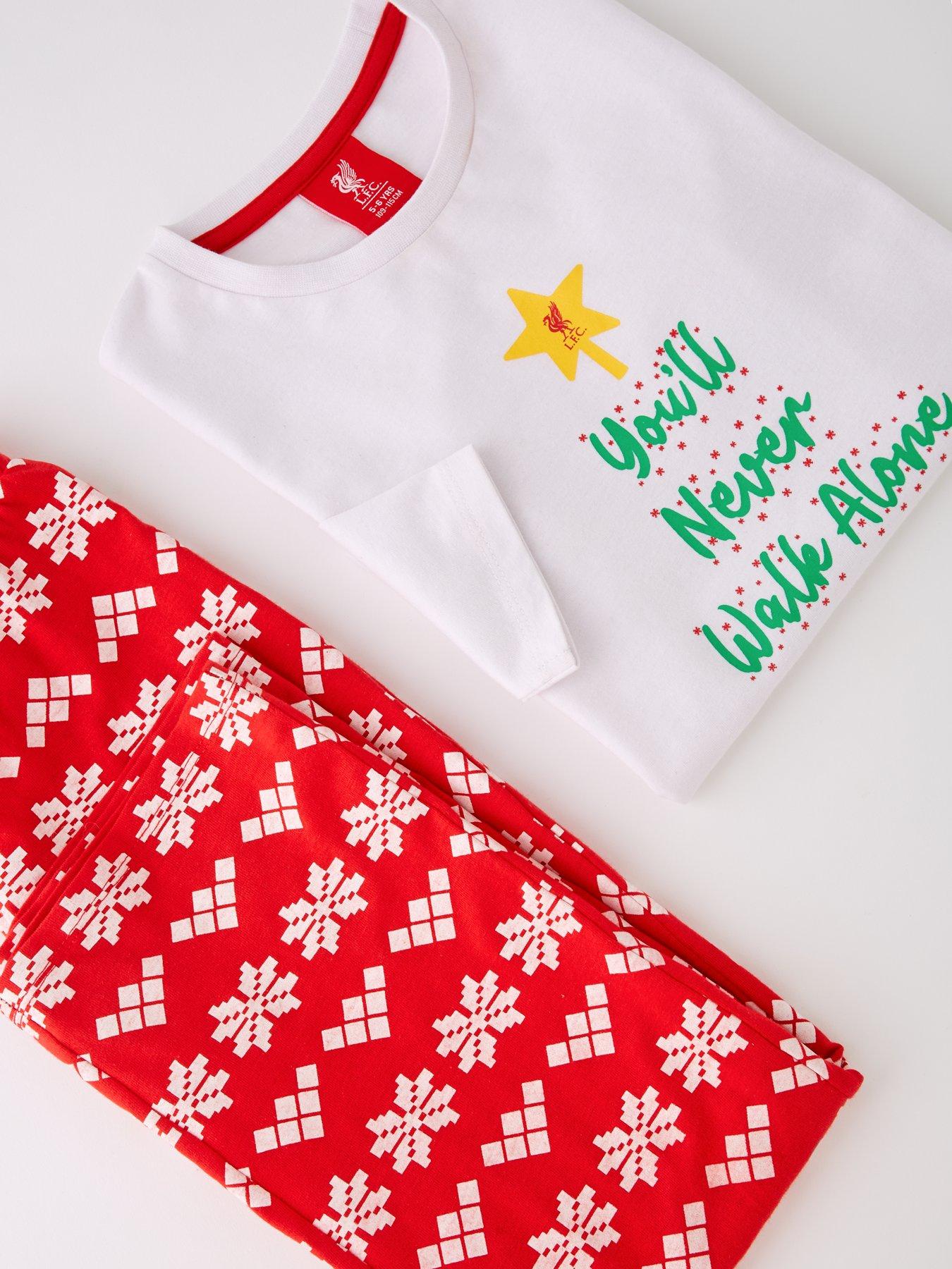 Image 5 of 5 of Liverpool FC Kids Family Christmas LFC You'll Never Walk Alone PJ - Red/White
