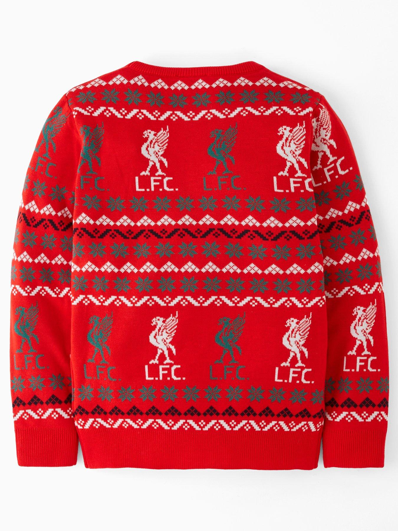  image of liverpool-fc-junior-fairisle-christmas-jumper-red