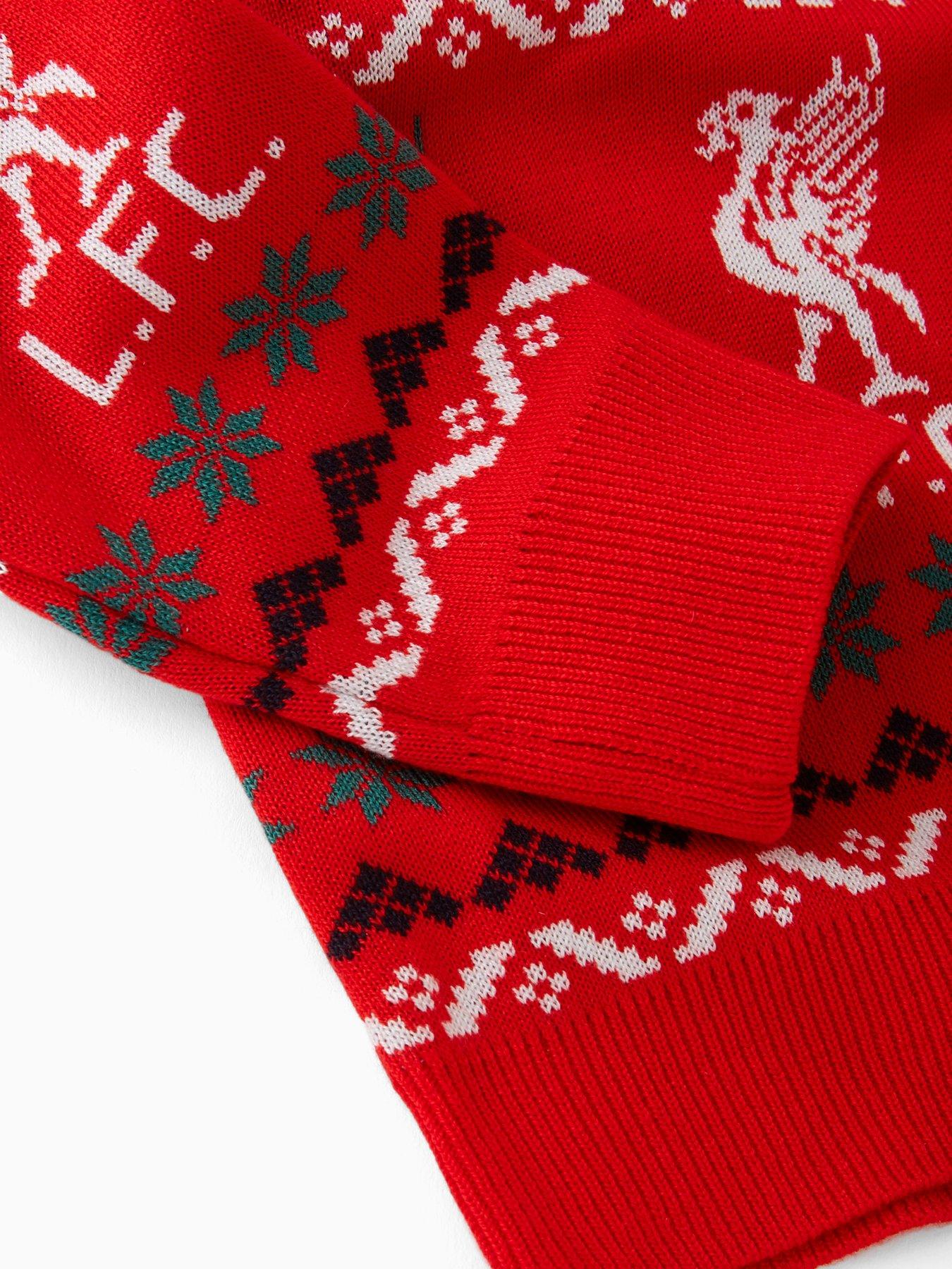  image of liverpool-fc-junior-fairisle-christmas-jumper-red